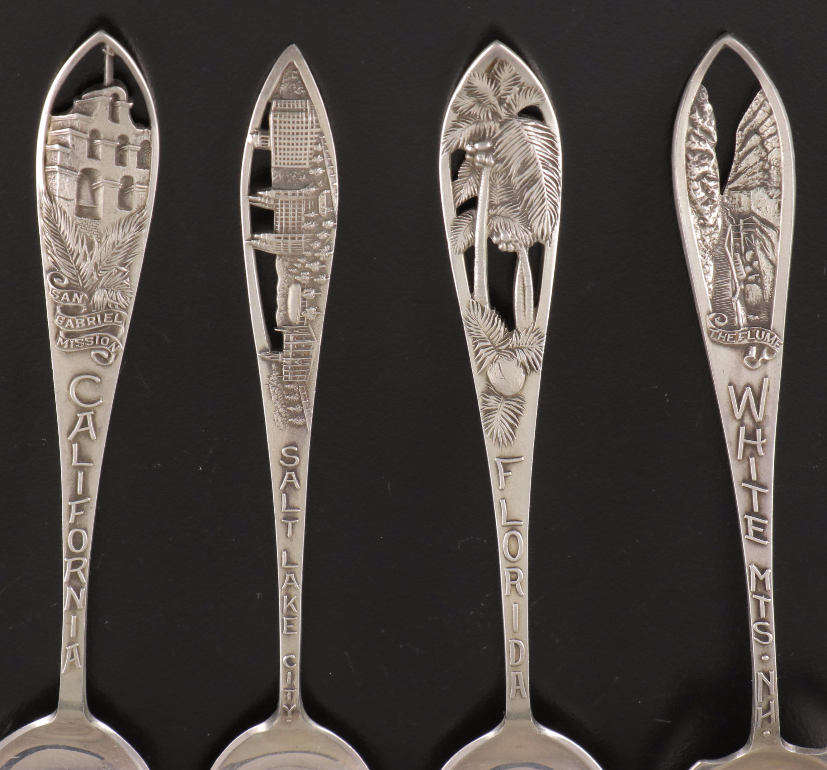 Charles M. Robbins Co., Alvin and Other Sterling Silver Souvenir Spoons