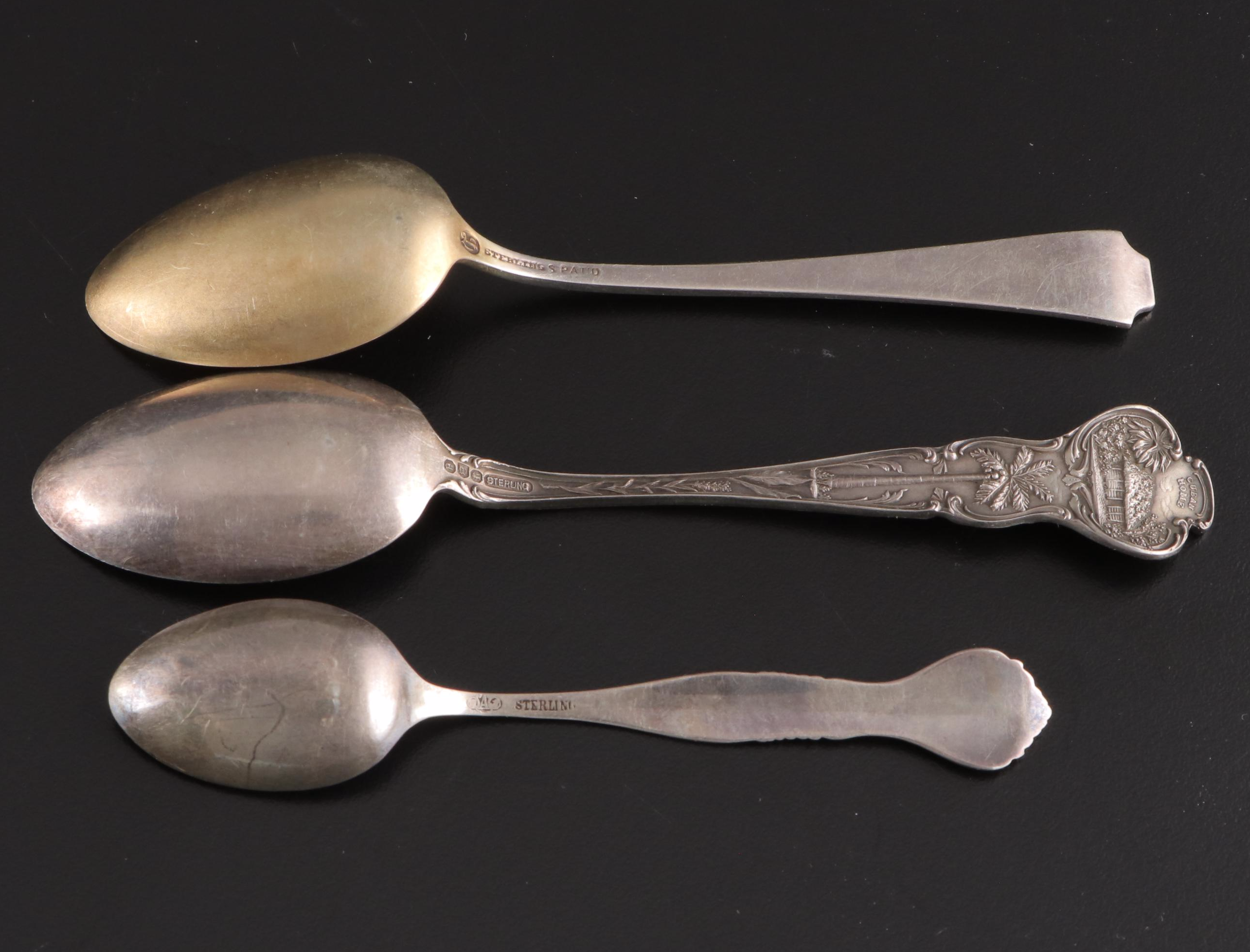 Charles M. Robbins Co., Alvin and Other Sterling Silver Souvenir Spoons