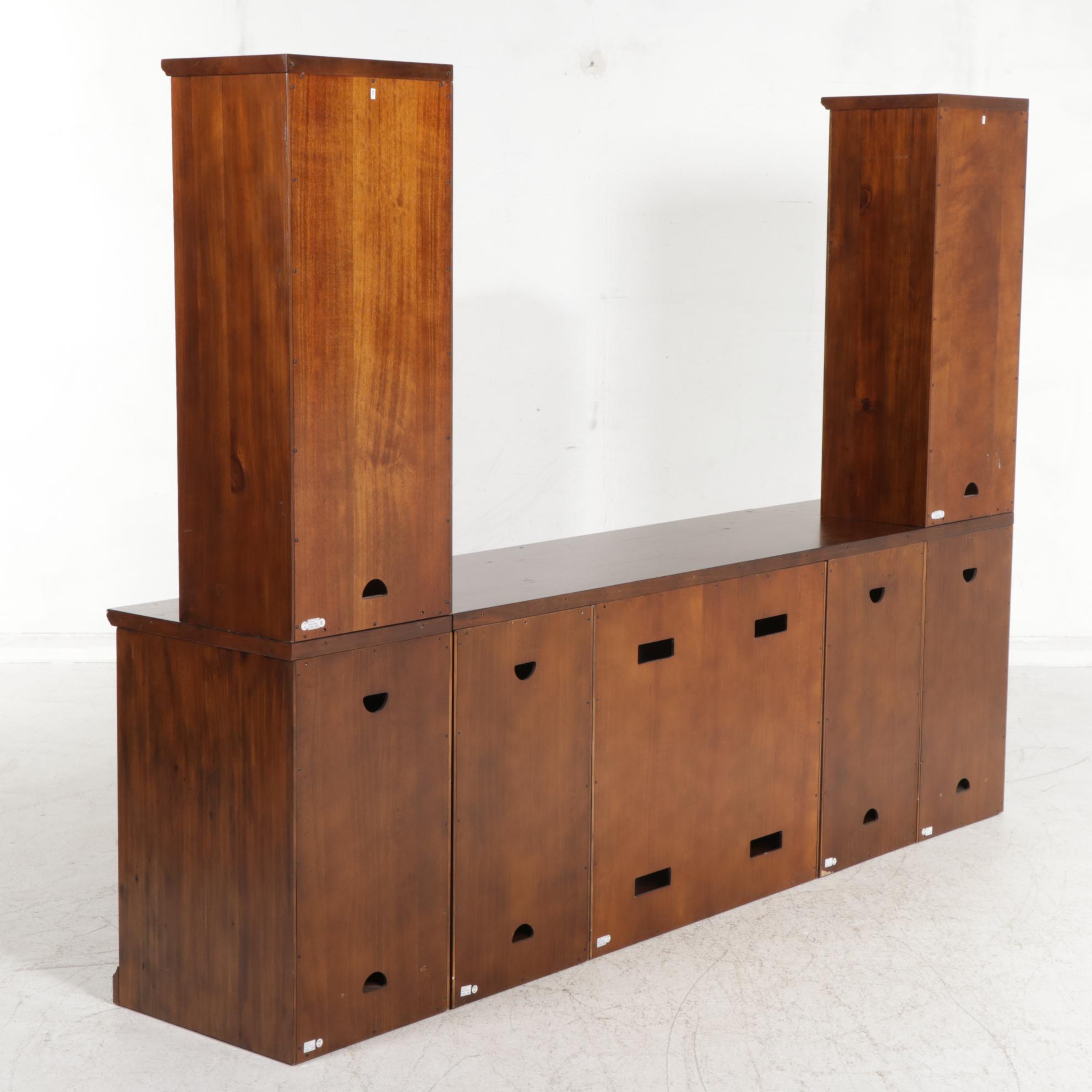 Pottery Barn "Printer's Modular Collection" 5-Piece Media Center in Chestnut