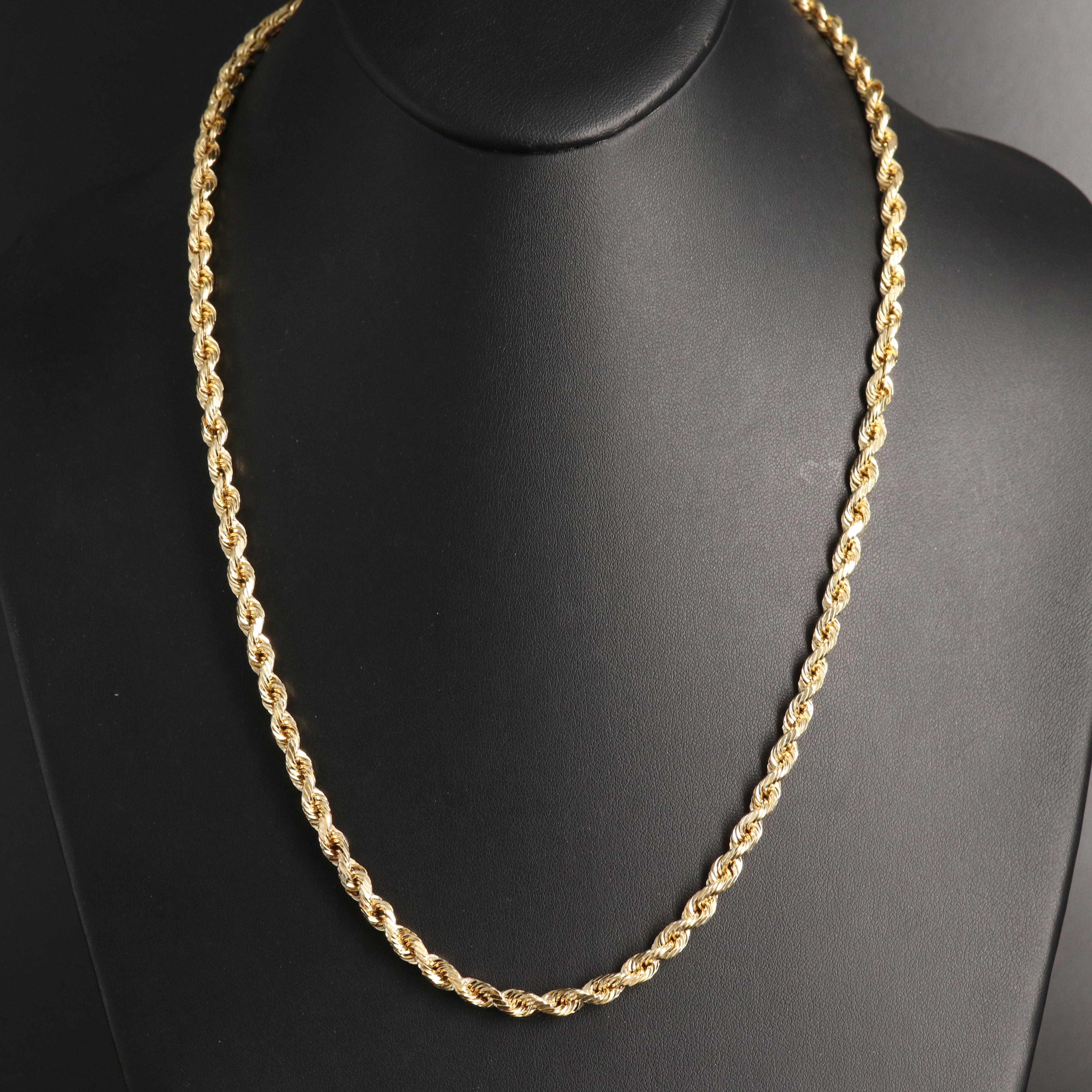 14K Rope Chain Necklace