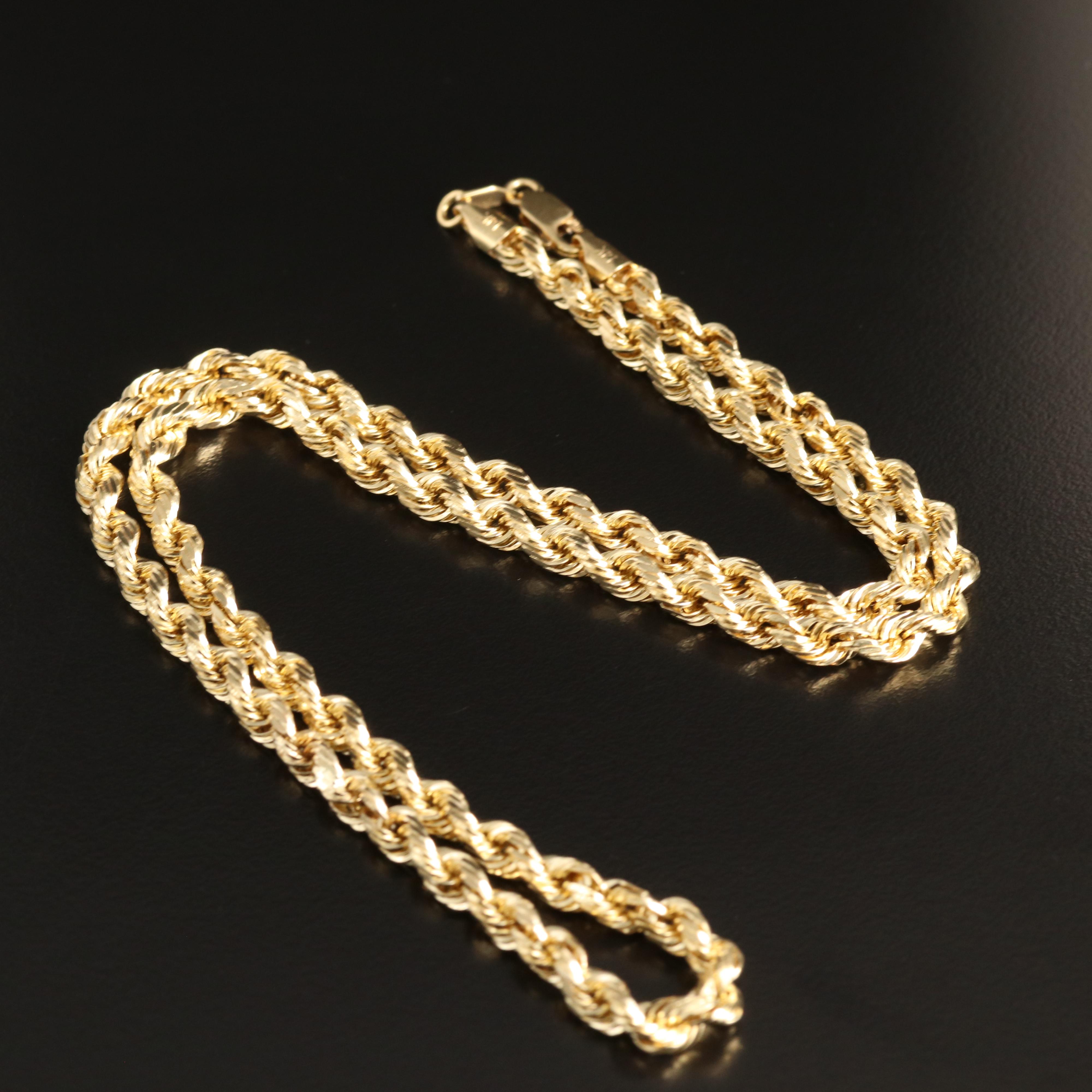 14K Rope Chain Necklace