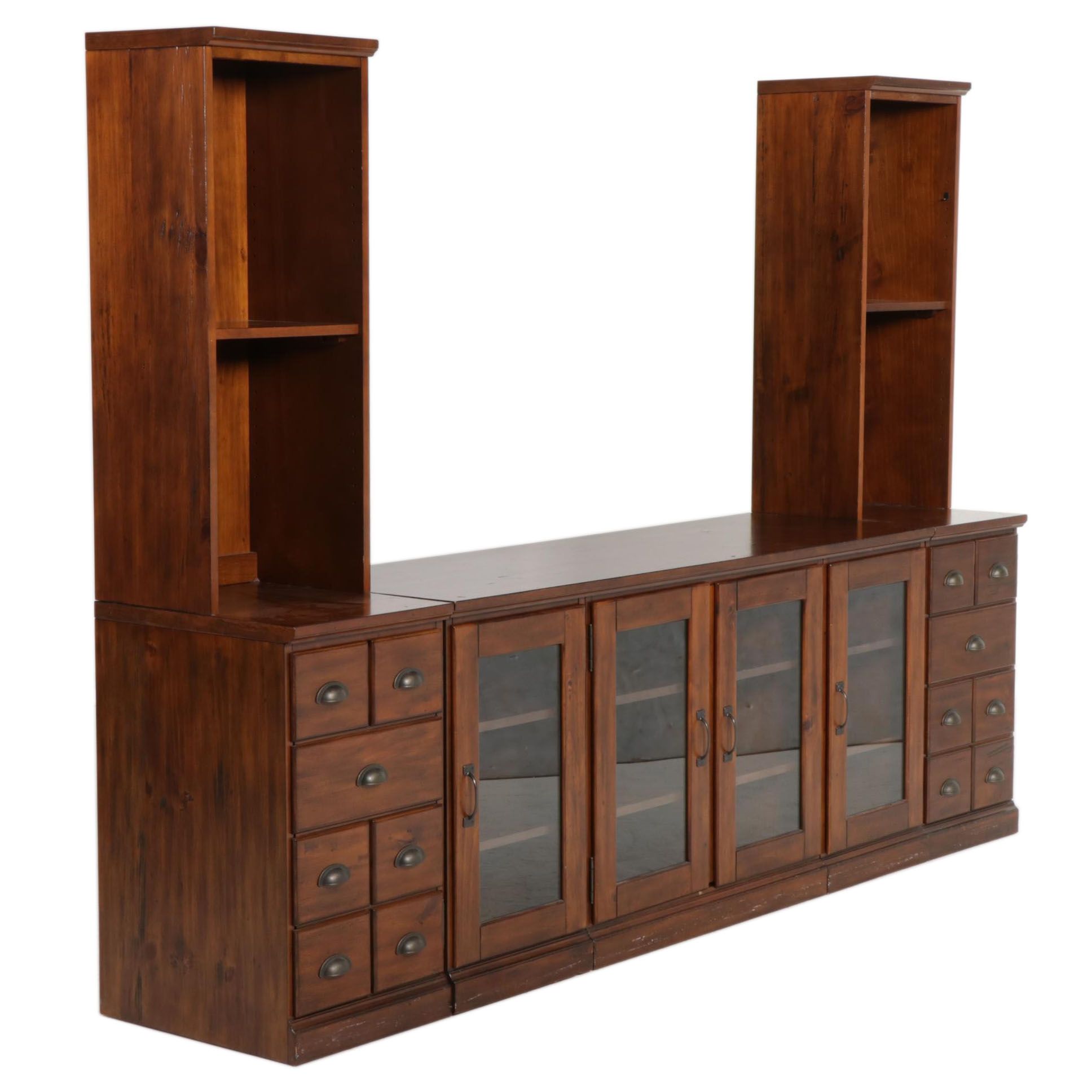 Pottery Barn "Printer's Modular Collection" 5-Piece Media Center in Chestnut