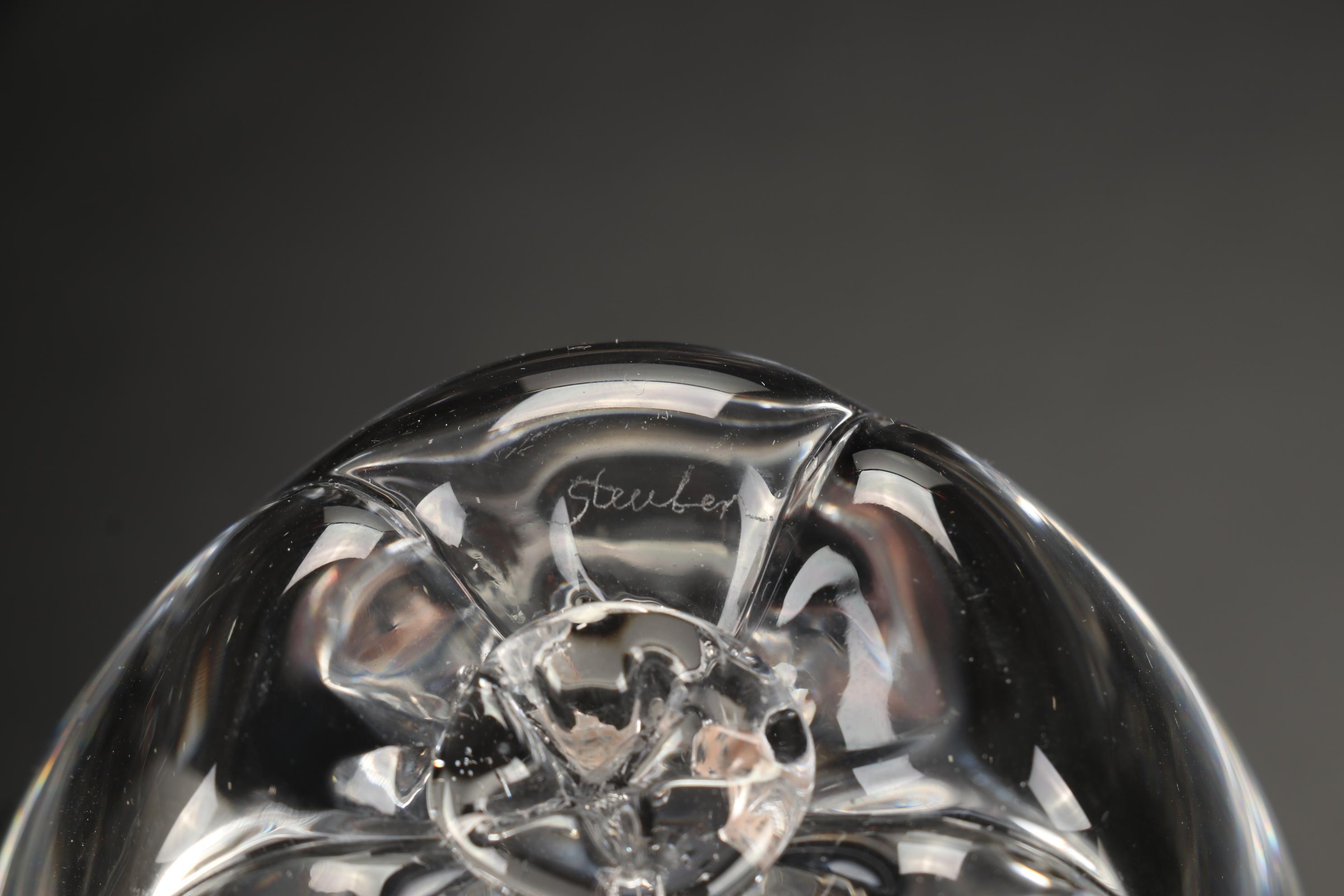 Steuben Art Glass Apple and Fig Paperweights, Late 20th Century
