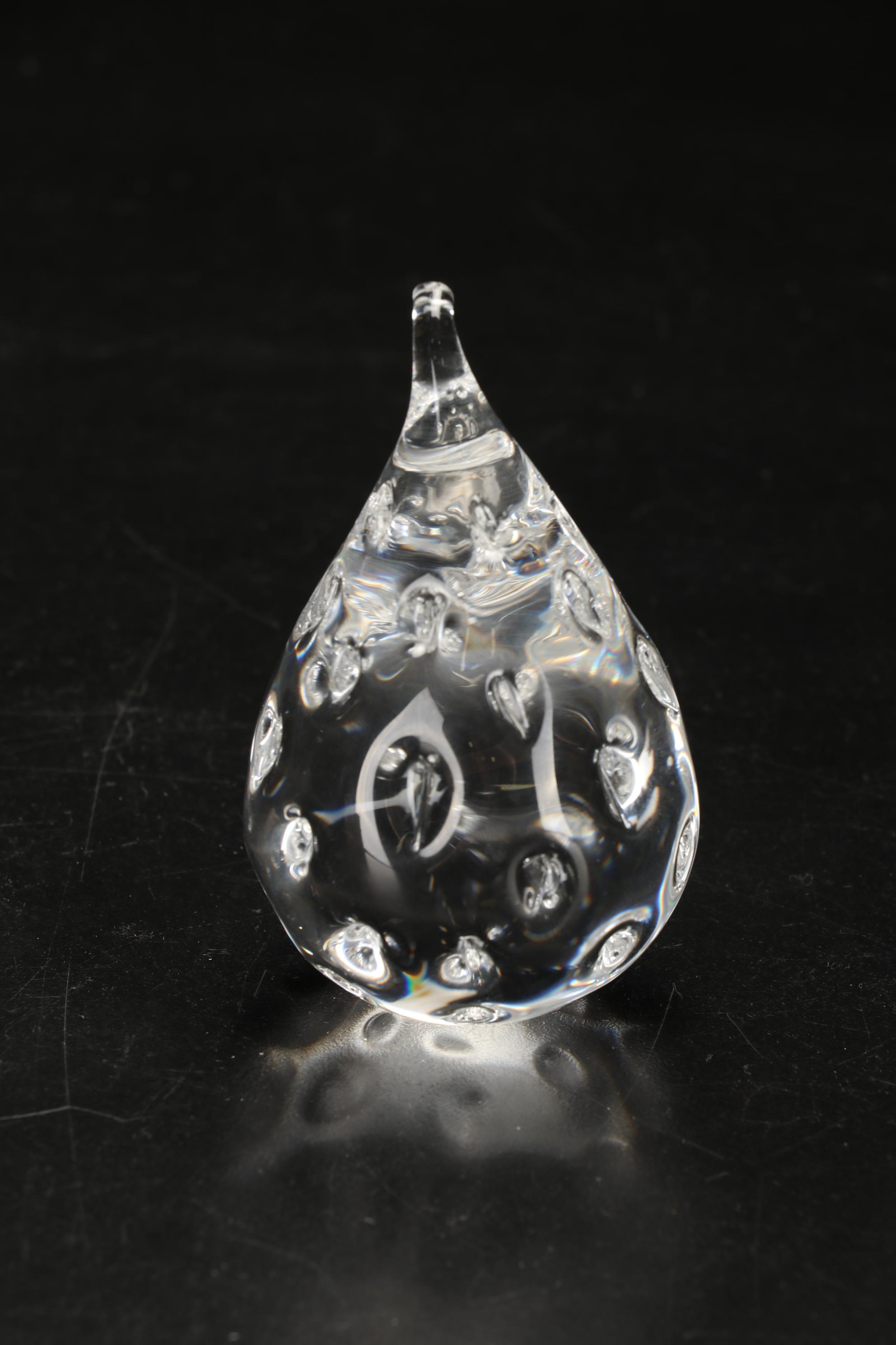 Steuben Art Glass Apple and Fig Paperweights, Late 20th Century