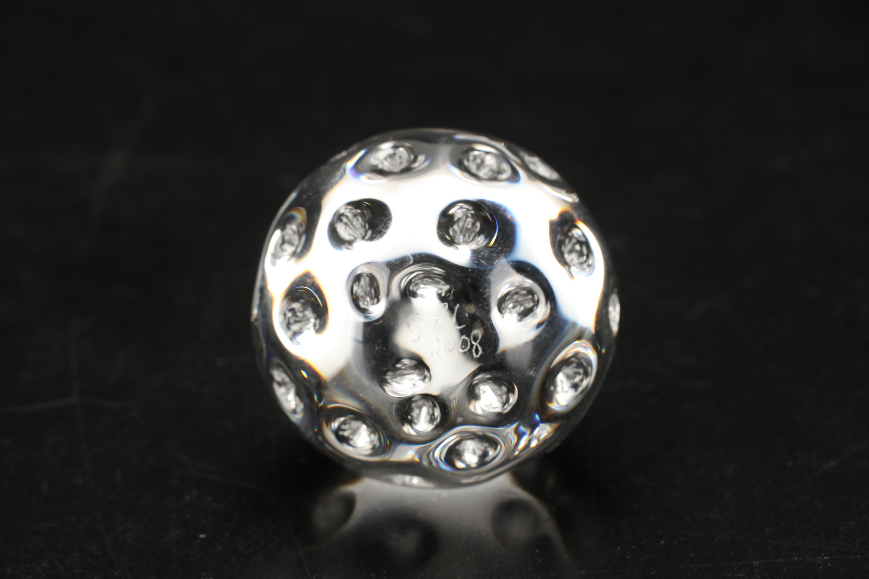 Steuben Art Glass Apple and Fig Paperweights, Late 20th Century