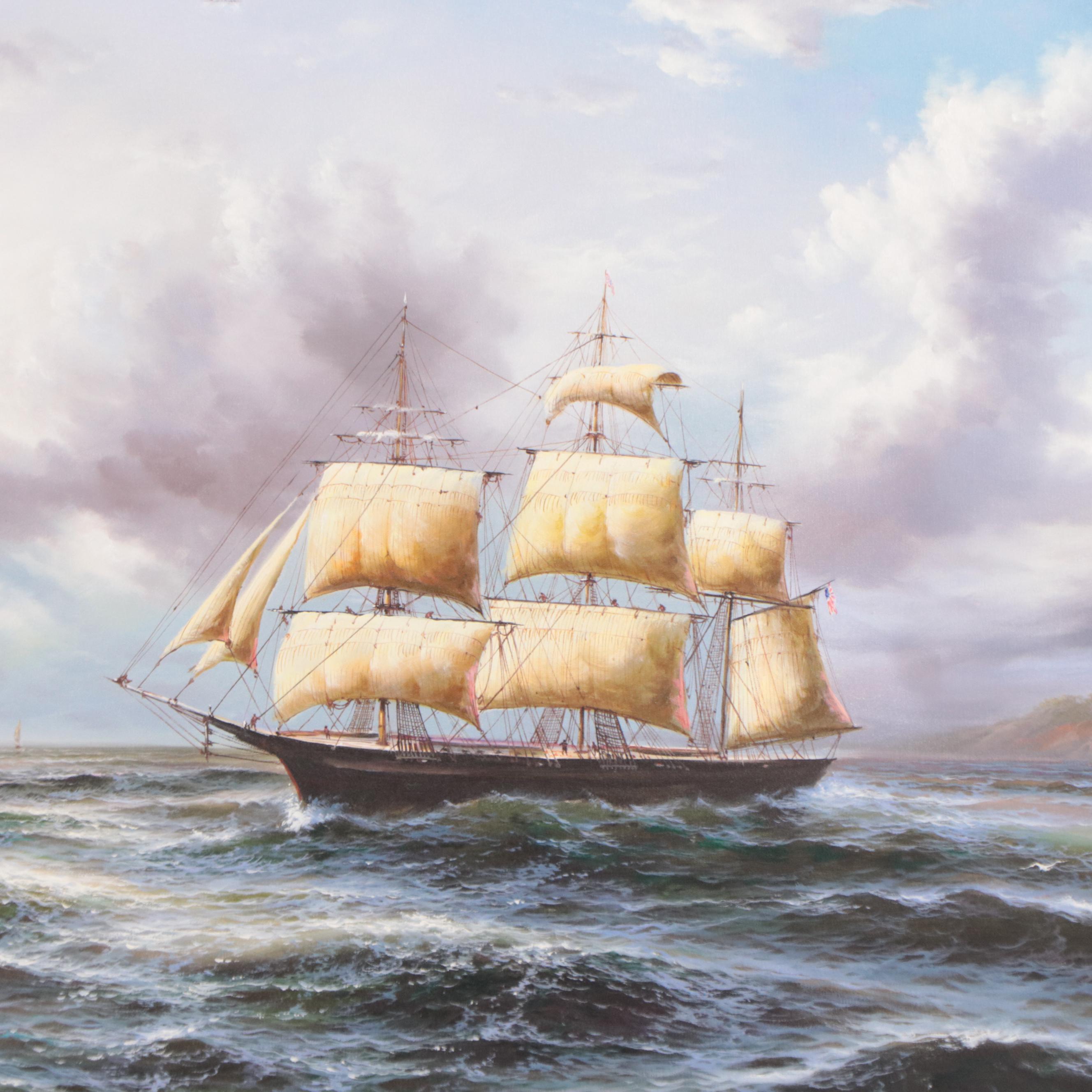 June Nelson Nautical Oil Painting