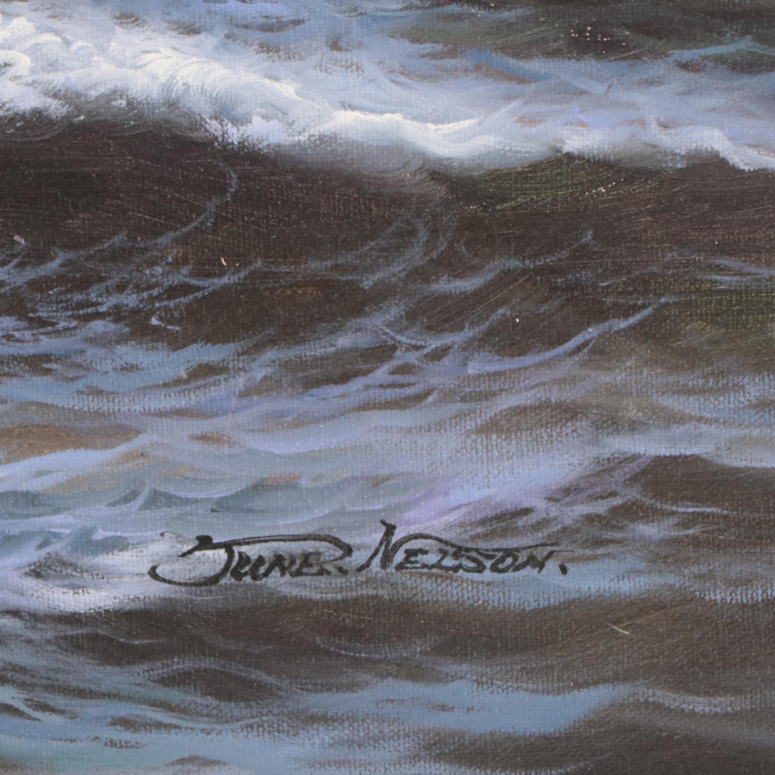 June Nelson Nautical Oil Painting