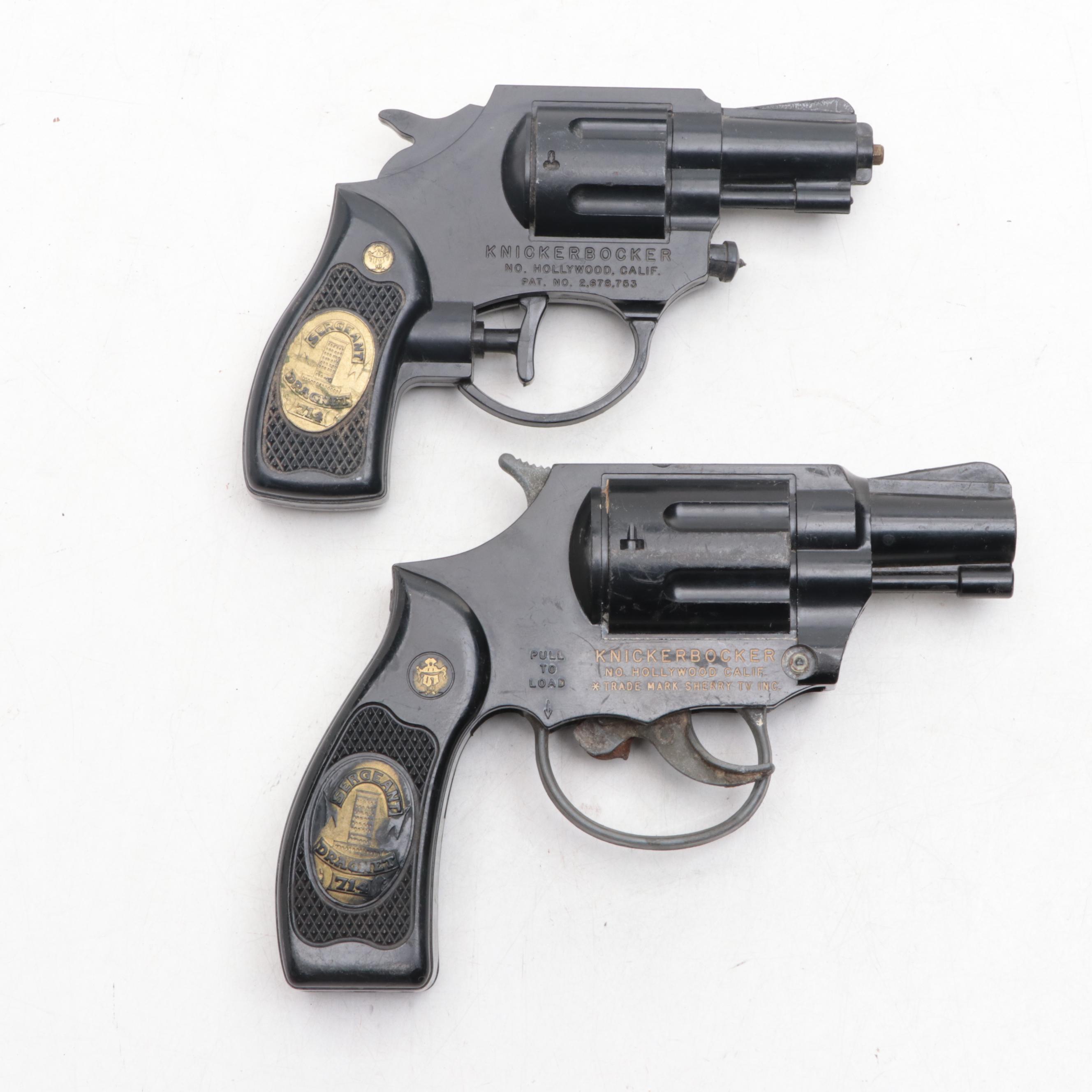 Knickerbocker and Other "Dragnet" Toy Guns, Puzzle and Badge, Mid-20th C