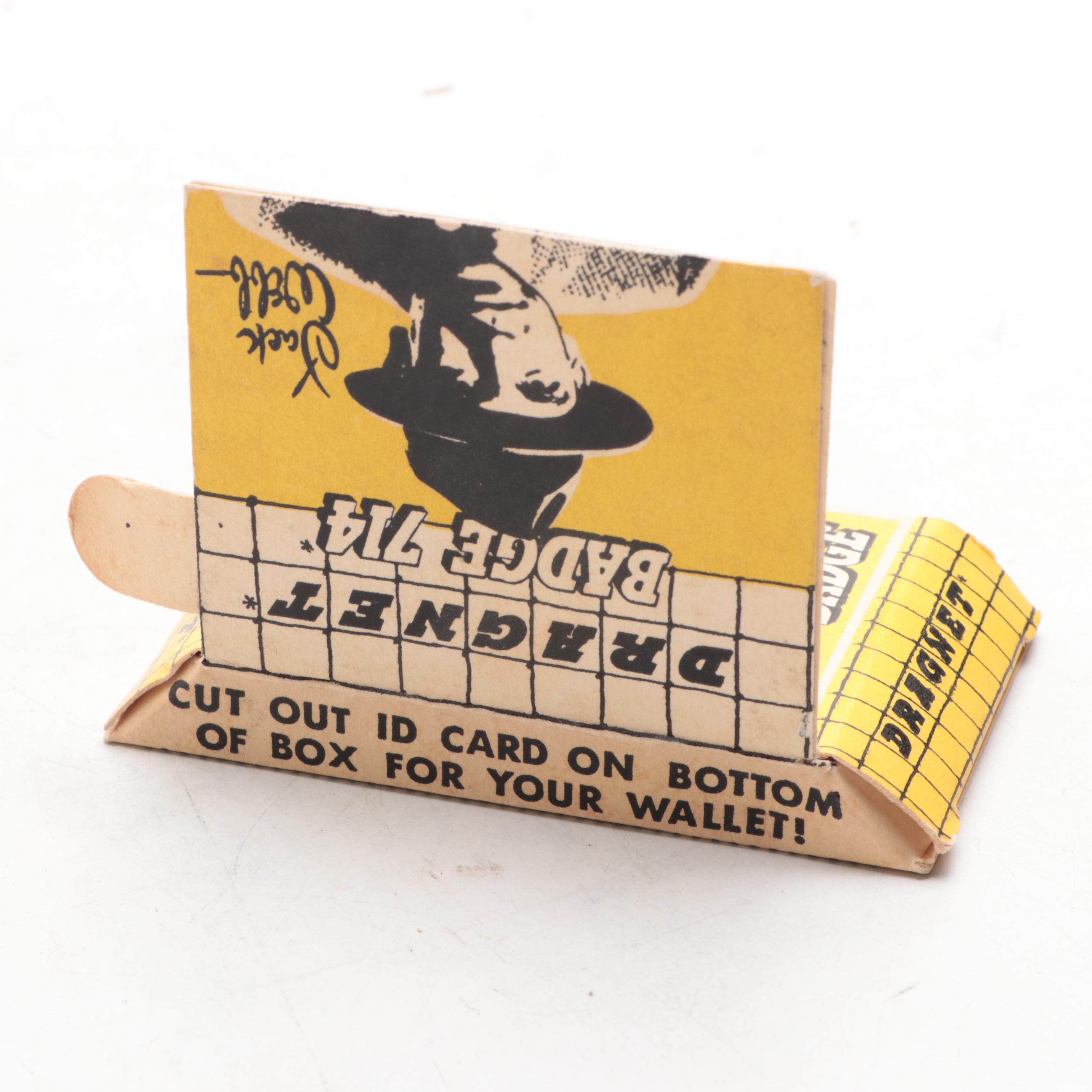 Knickerbocker and Other "Dragnet" Toy Guns, Puzzle and Badge, Mid-20th C