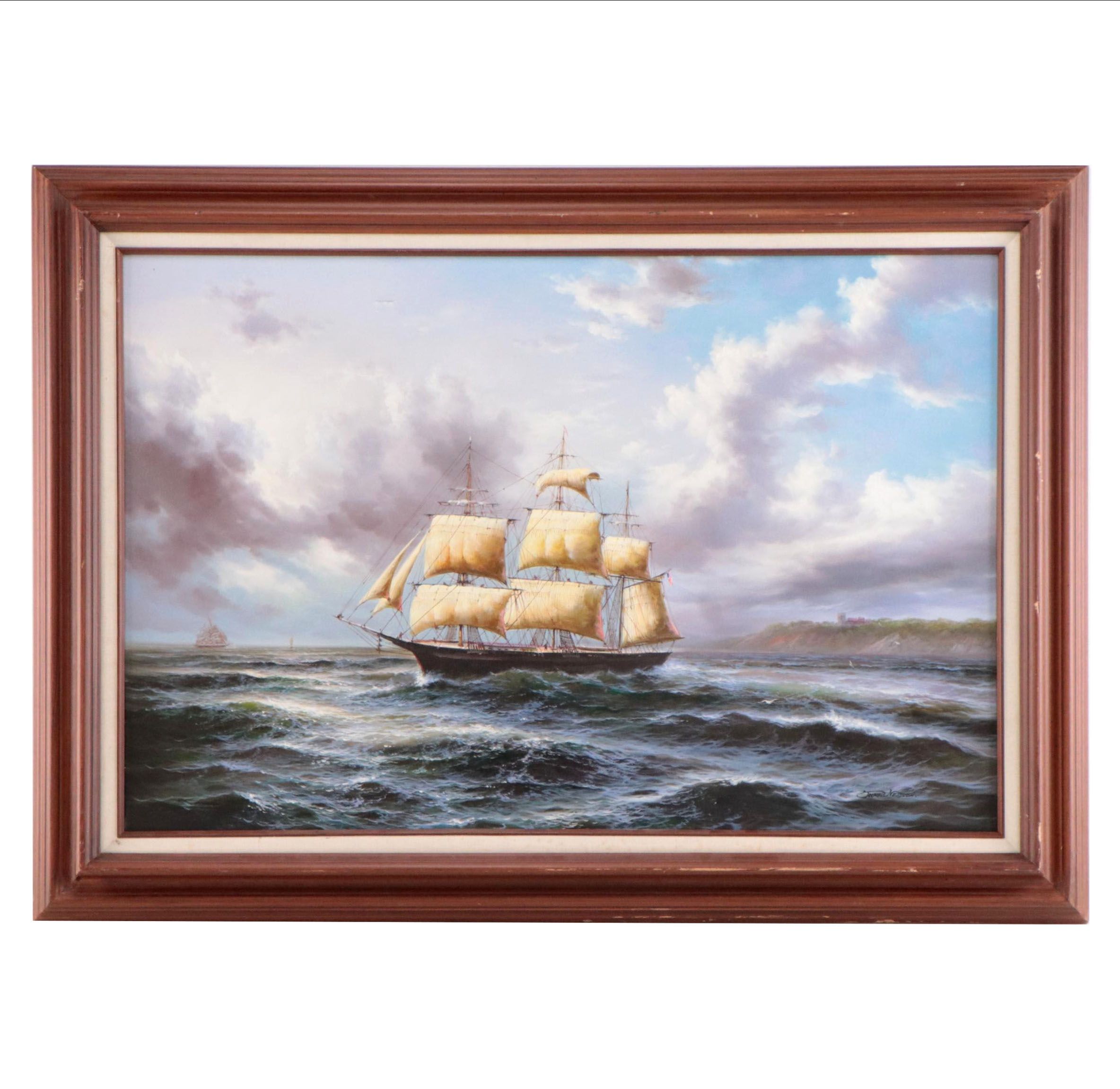 June Nelson Nautical Oil Painting