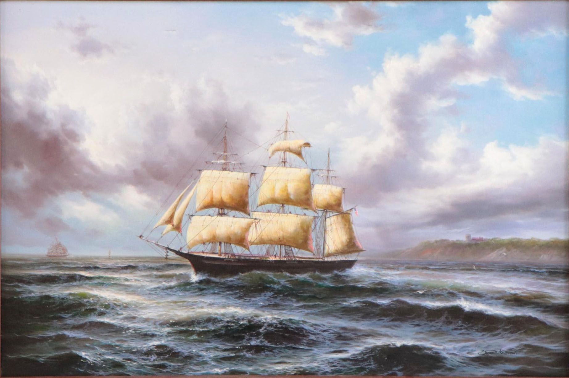 June Nelson Nautical Oil Painting