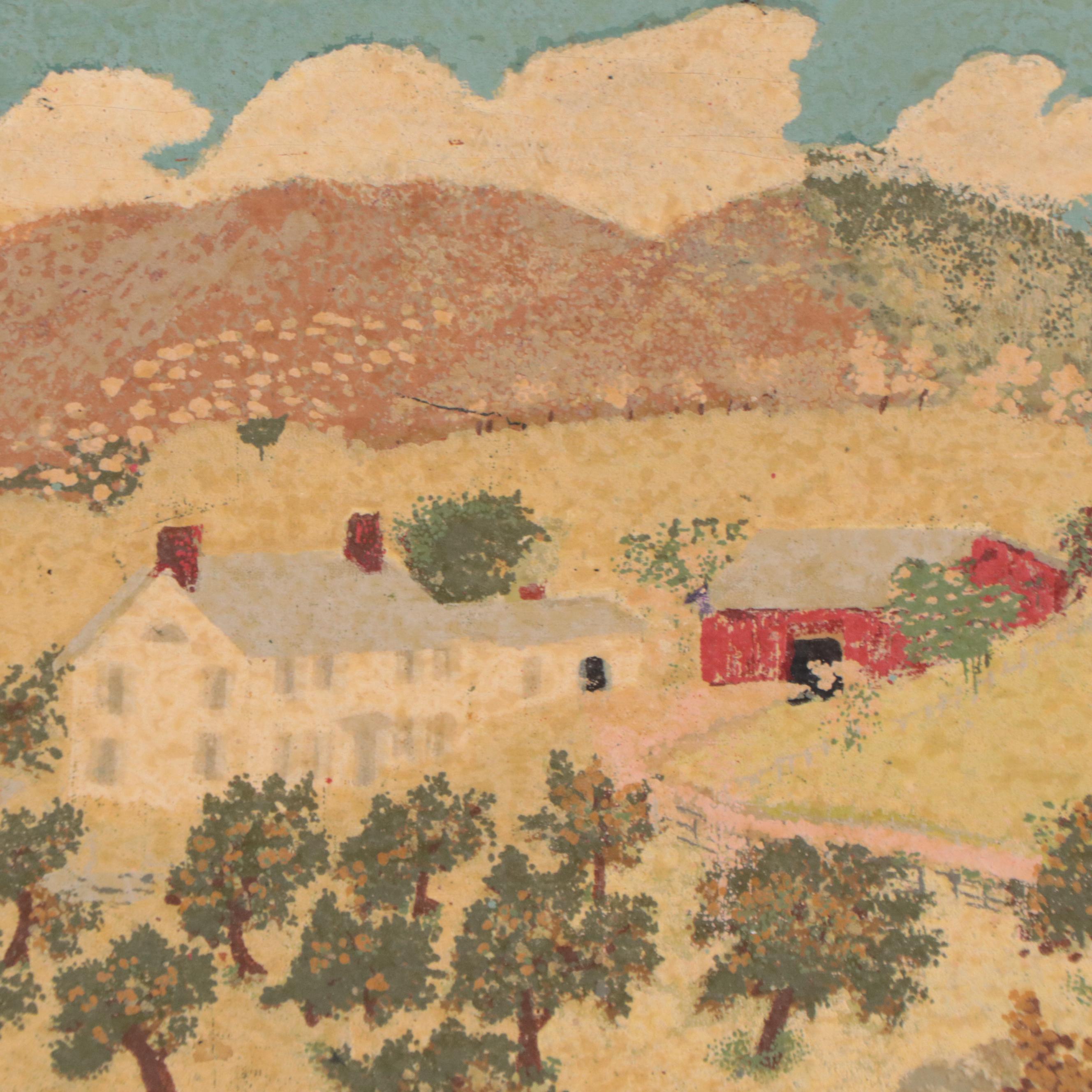 Serigraph After Grandma Moses "Old Oaken Bucket"