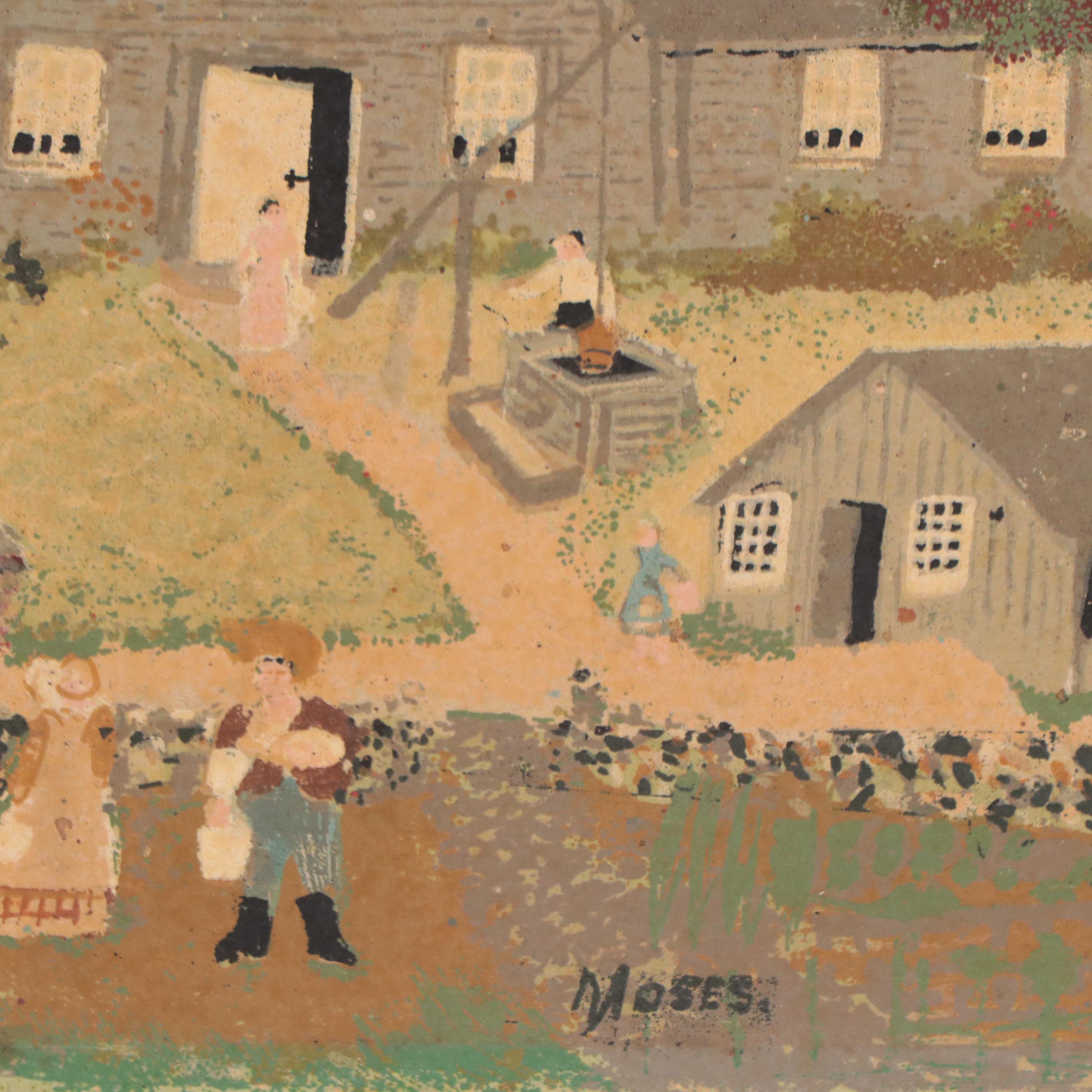 Serigraph After Grandma Moses "Old Oaken Bucket"