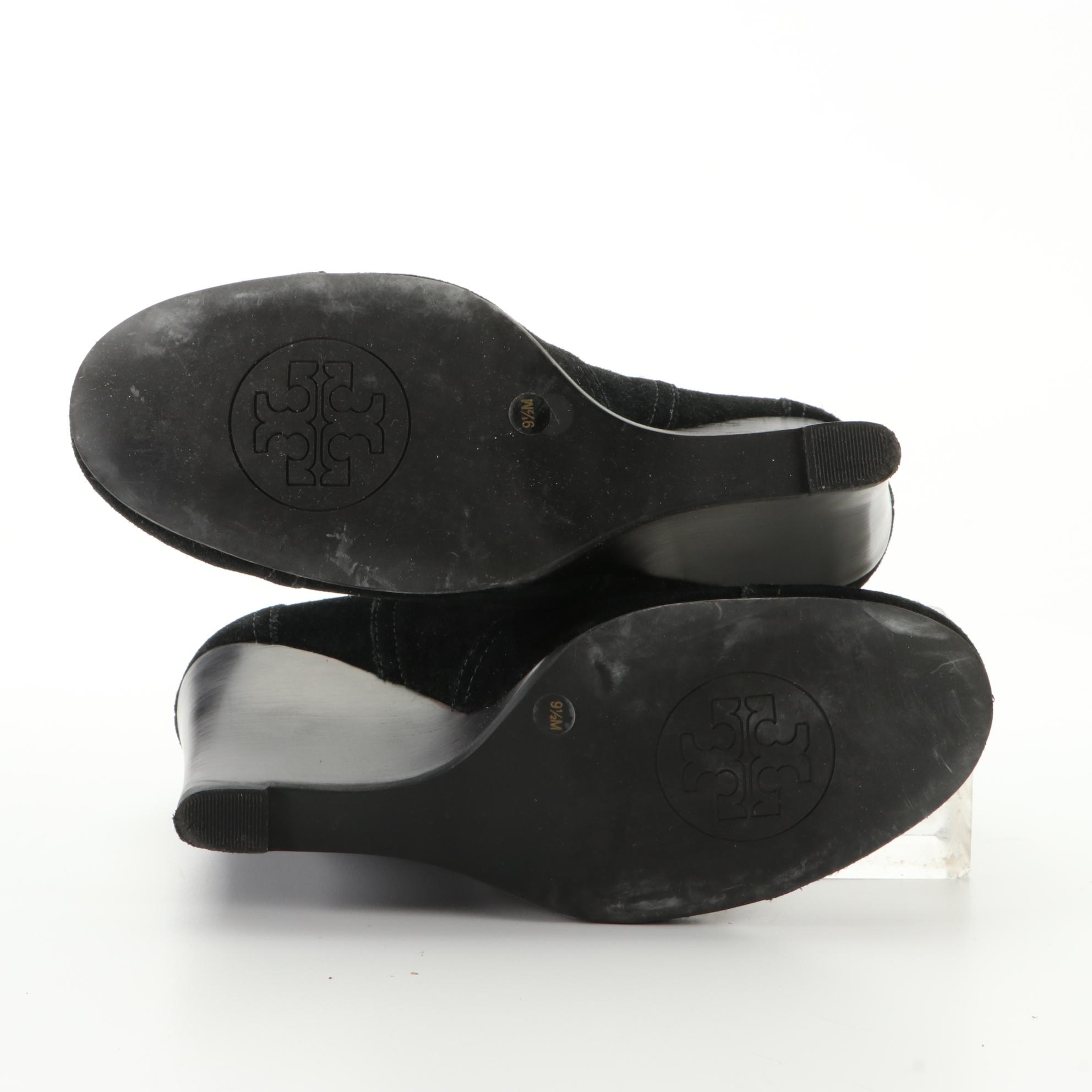 Tory Burch Adrienne Suede Wedge Ankle Boots and Aquatalia Dottie Buckle Boots