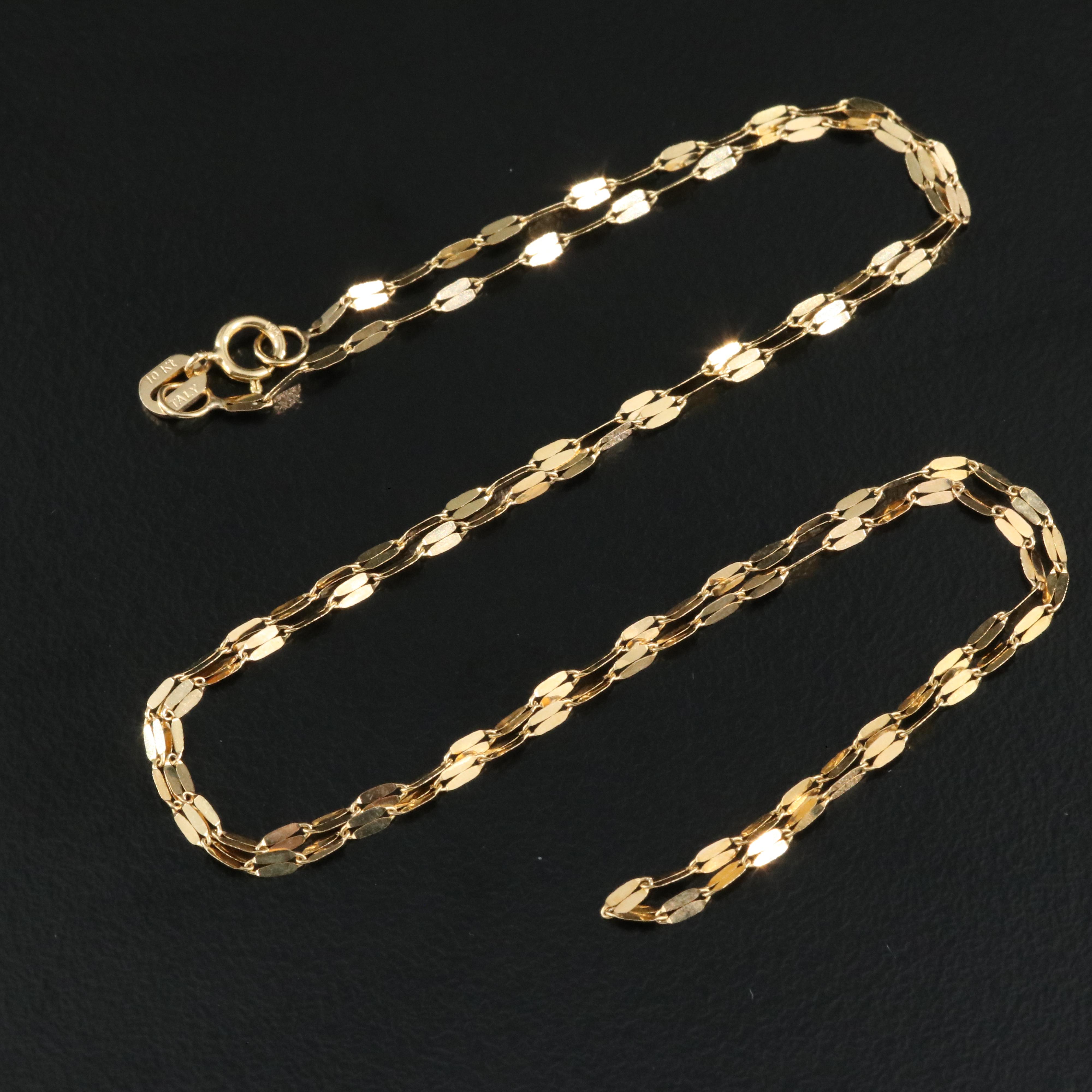 Italian 10K Mirror Link Chain
