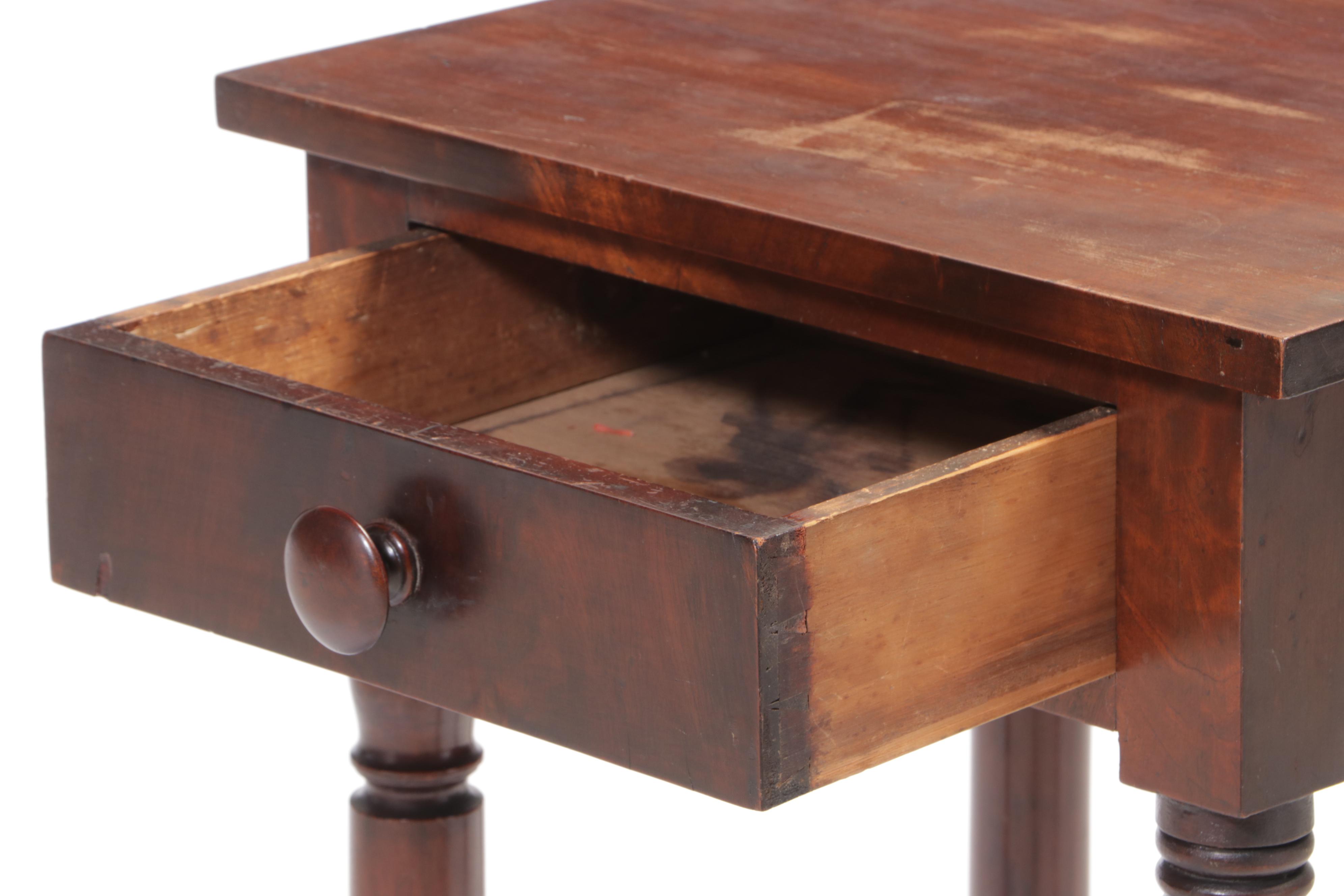 American Primitive Walnut Work Table, Mid-19th Century
