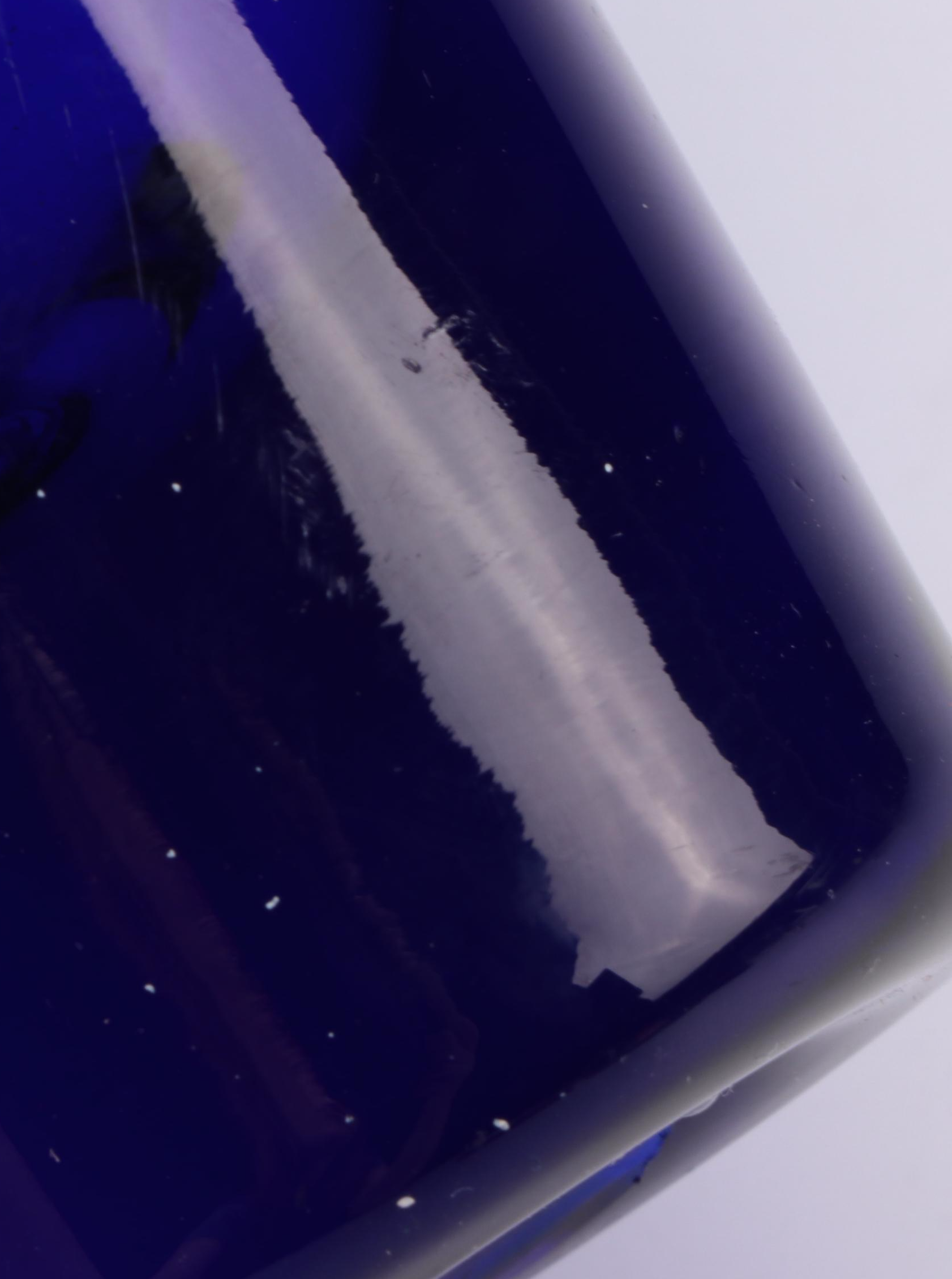 Blenko Handmade Blown Studio Blue Glass Vases