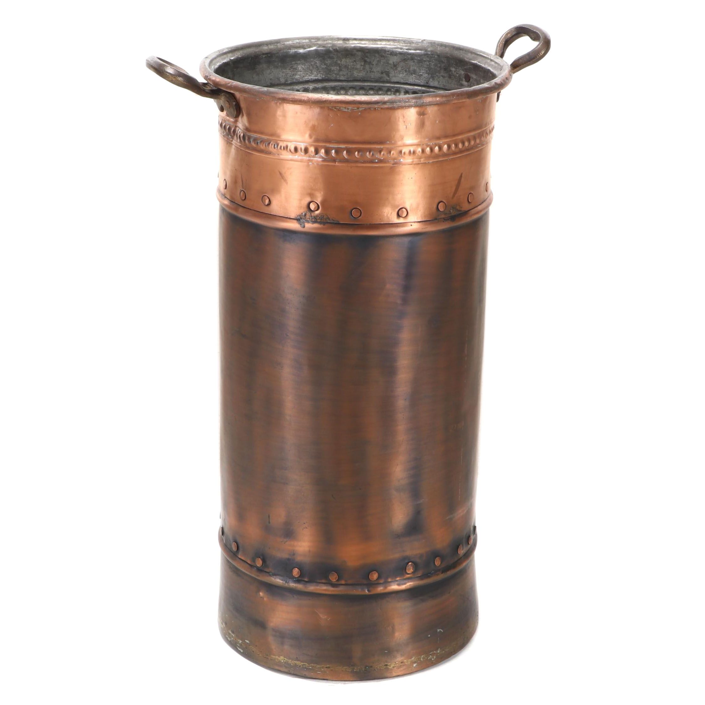 Copper and Brass Handmade Umbrella Stand