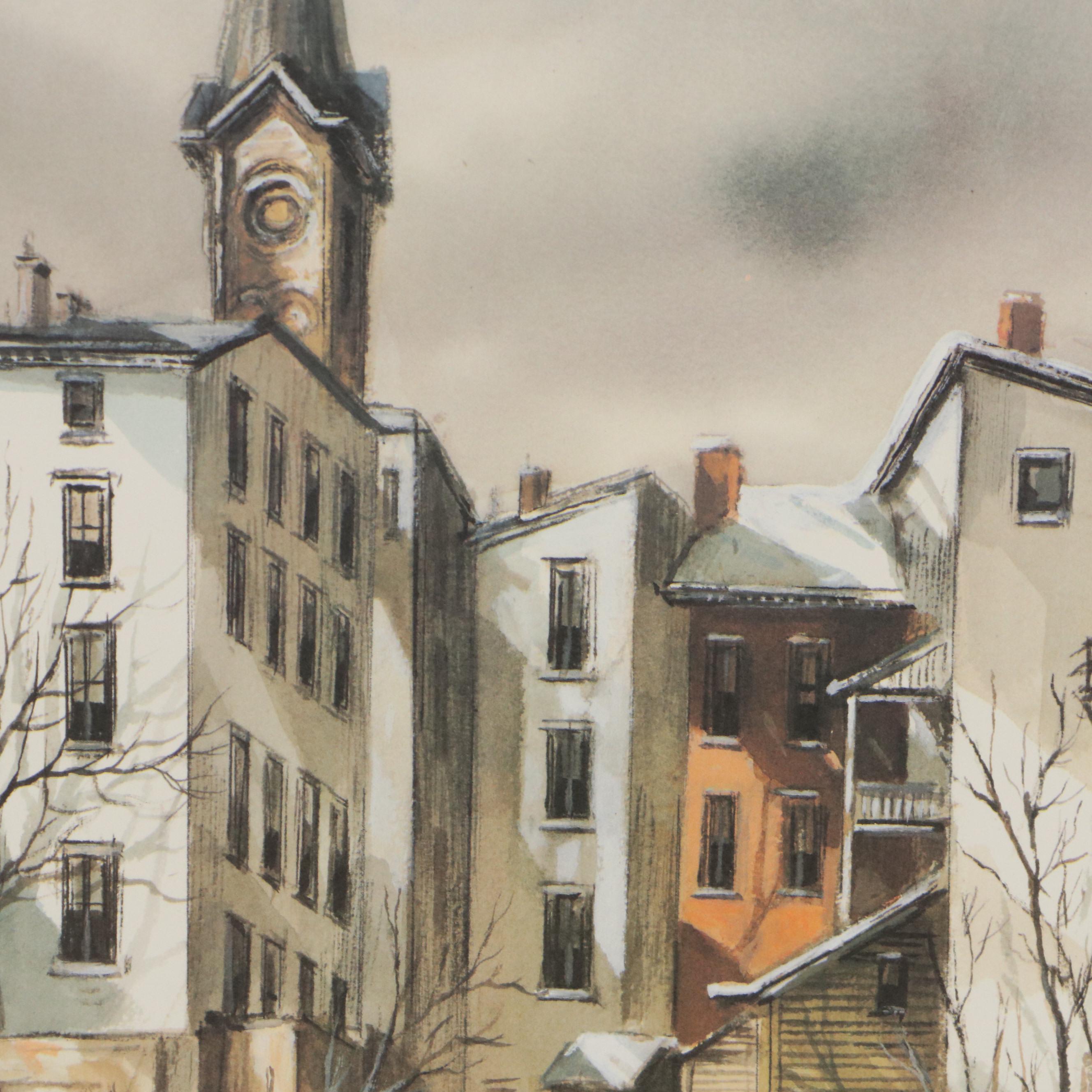 Robert Fabe Winter Scene Offset Lithographs