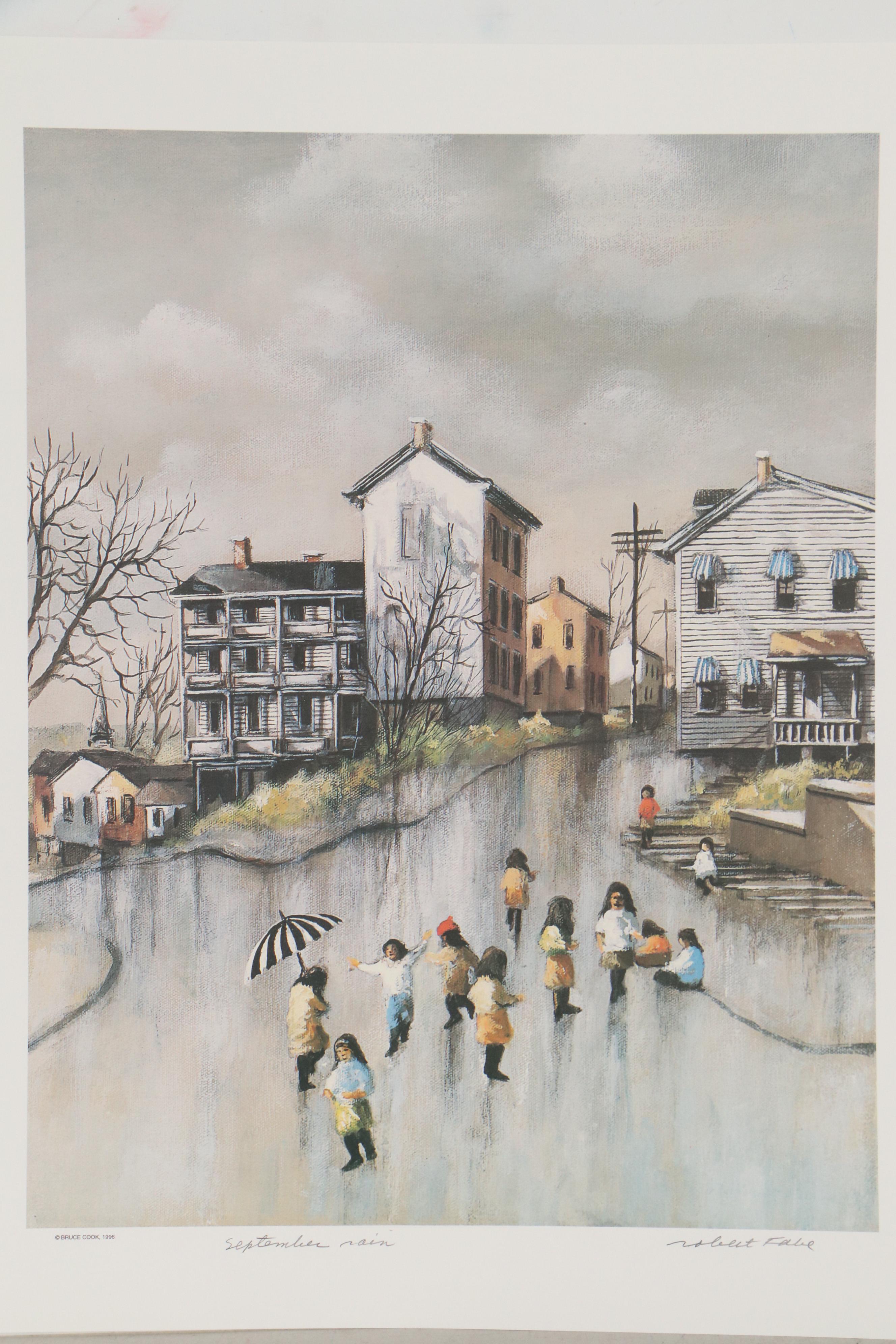 Robert Fabe Winter Scene Offset Lithographs