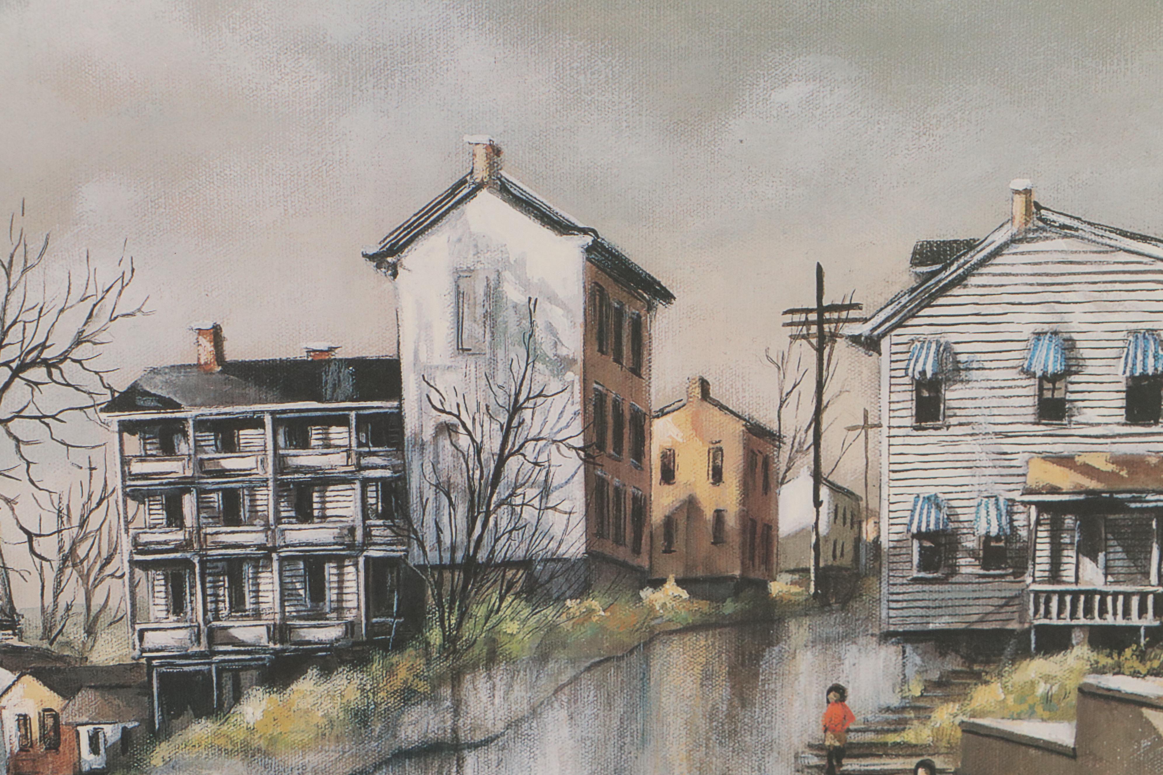 Robert Fabe Winter Scene Offset Lithographs