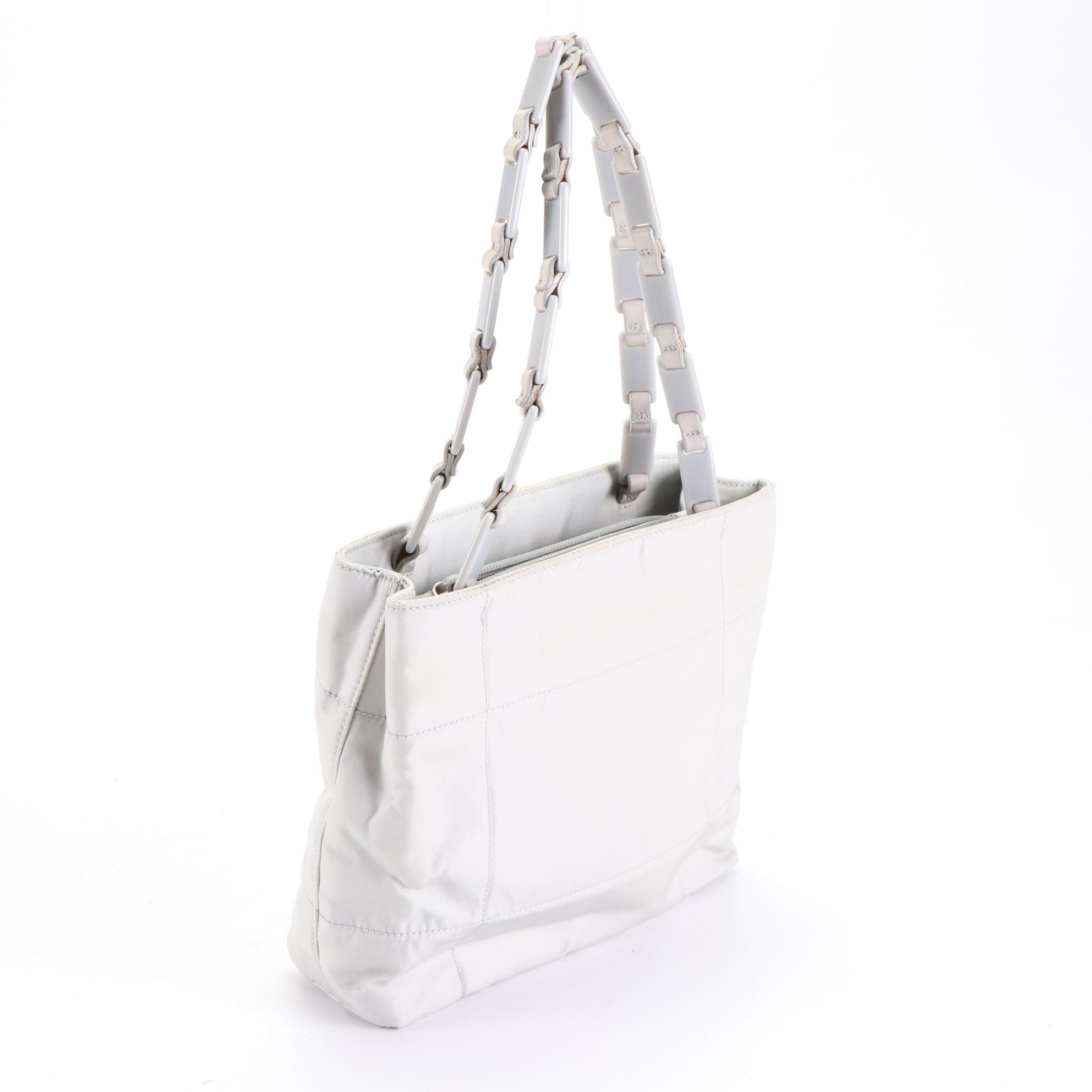 Prada Small Tote in Nylon and Leather Trim