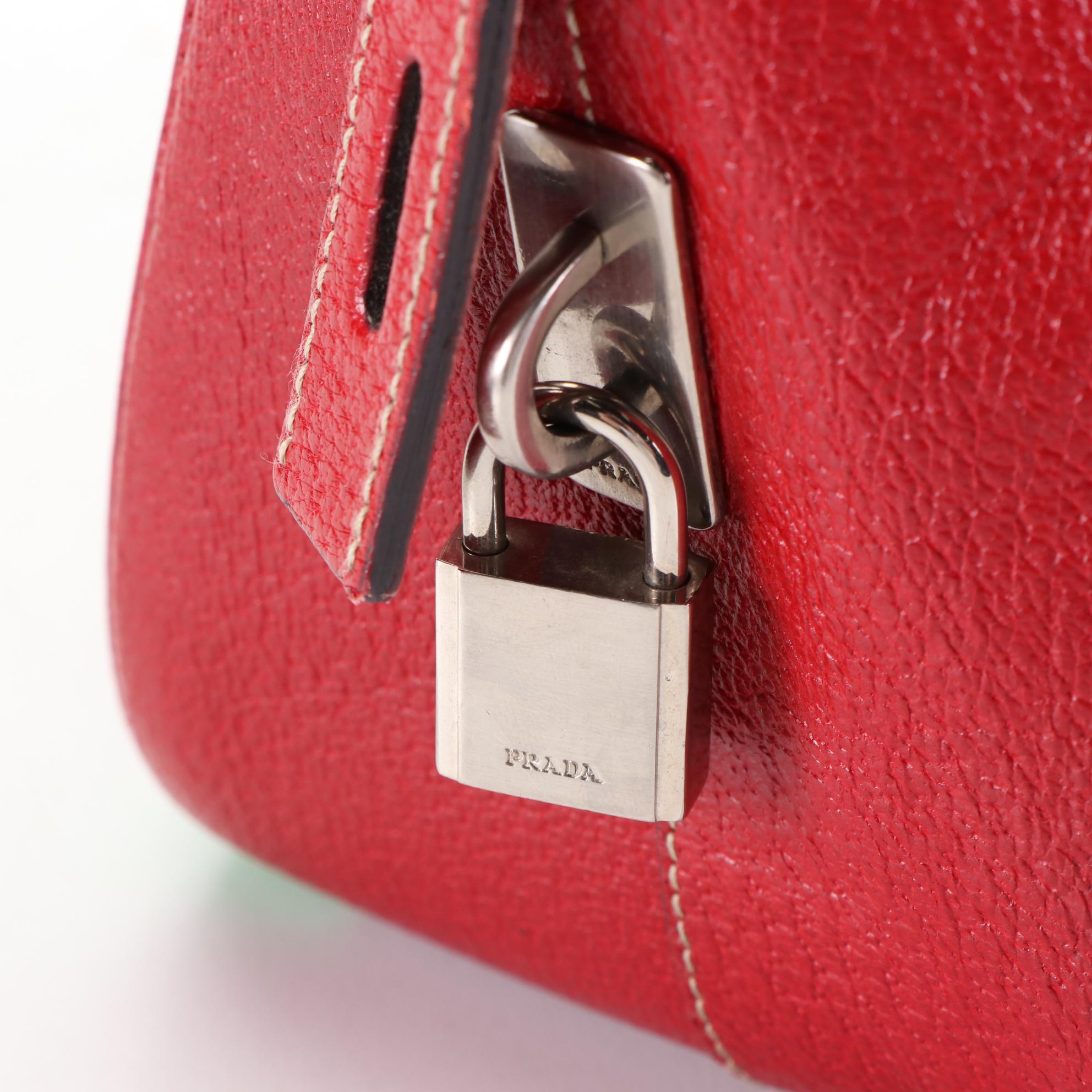 Prada Bowler Bag in Canvas and Leather