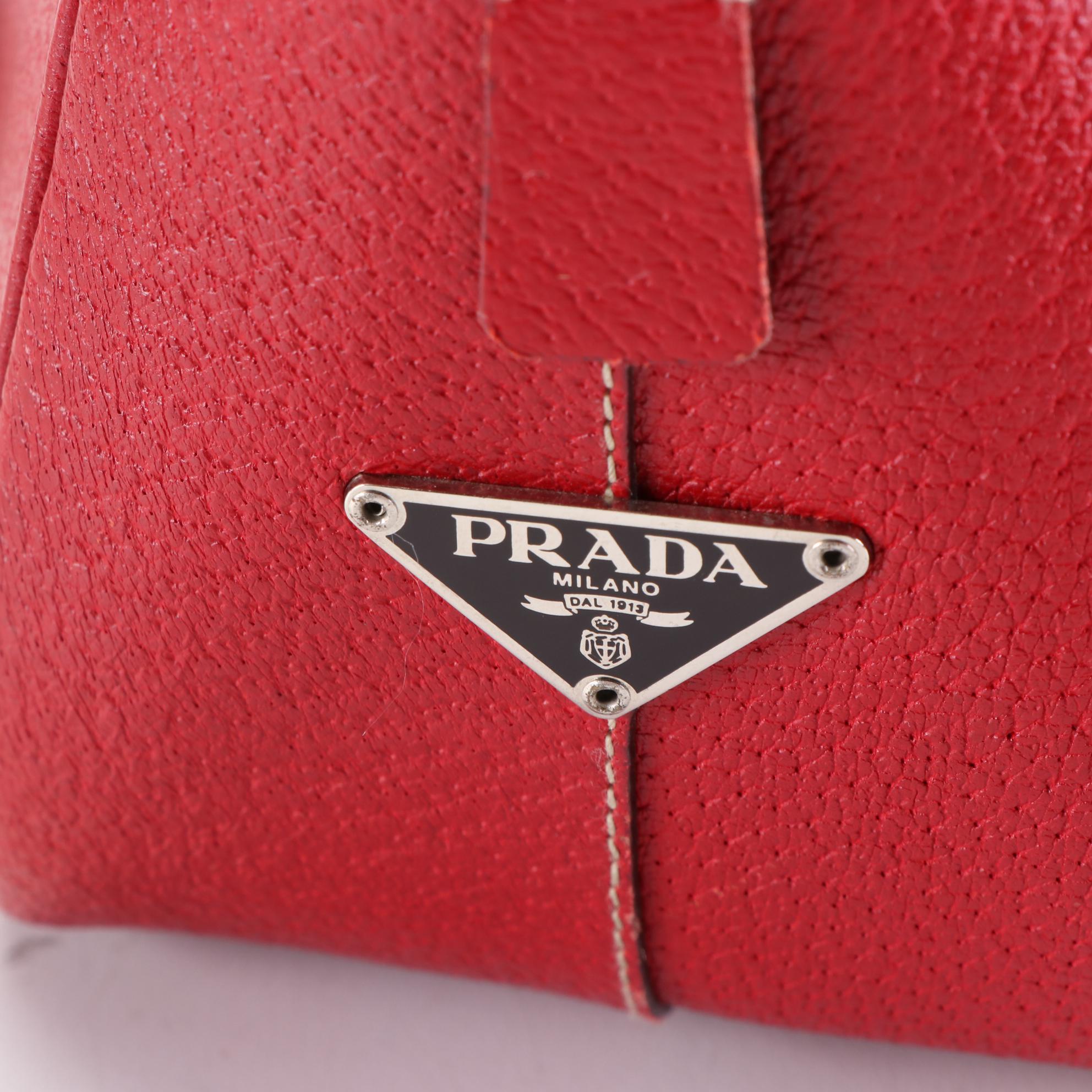 Prada Bowler Bag in Canvas and Leather