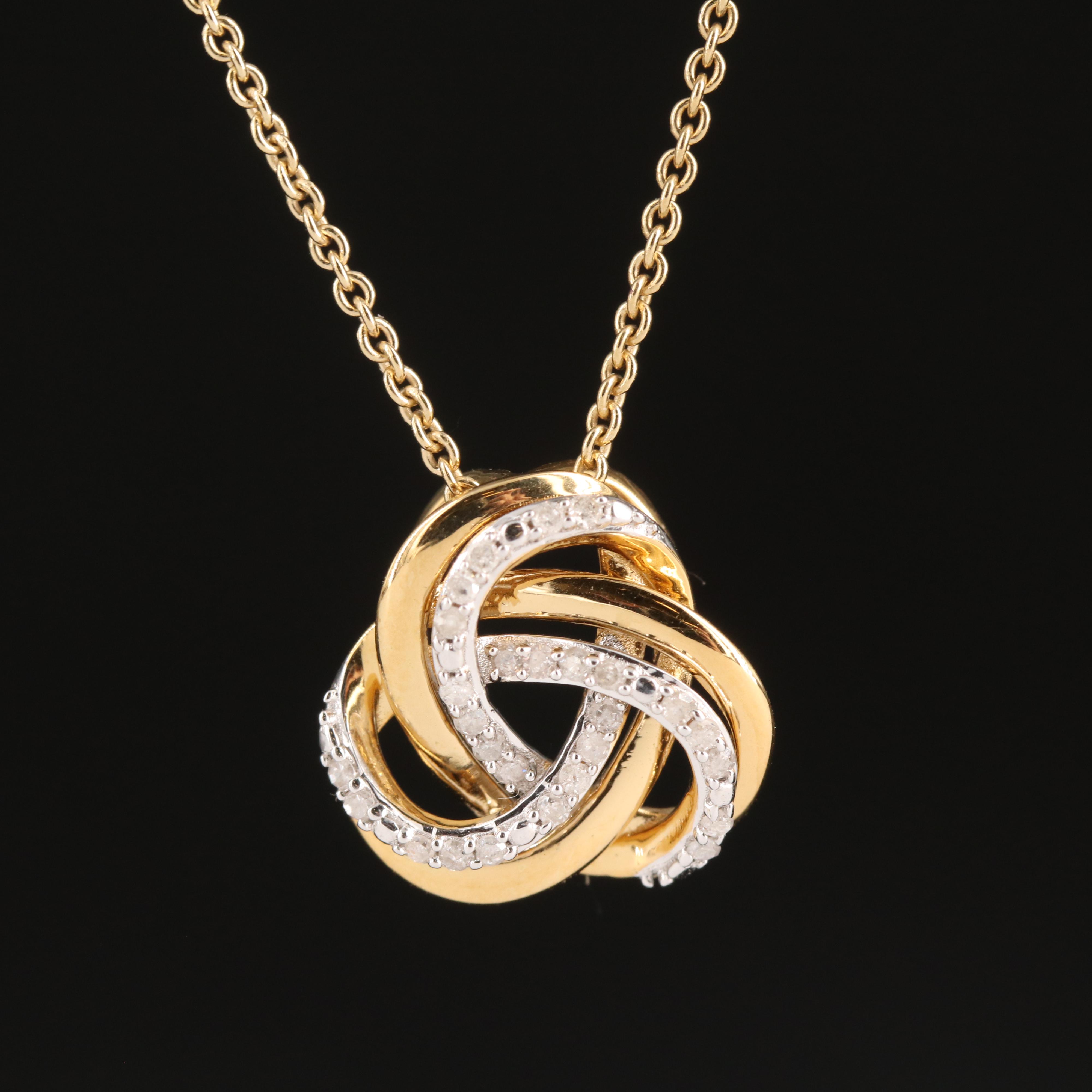 Sterling Diamond Knot Necklace