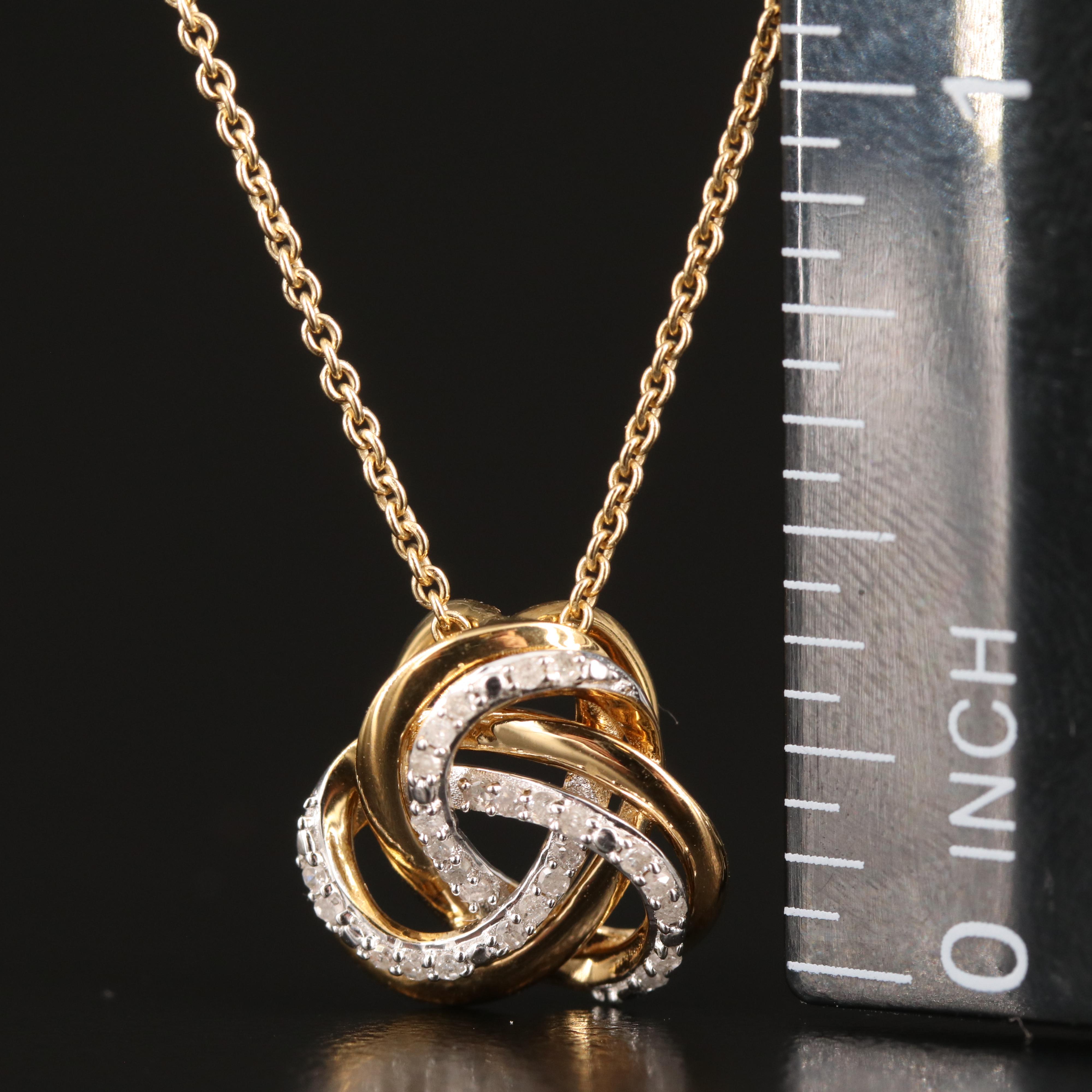 Sterling Diamond Knot Necklace