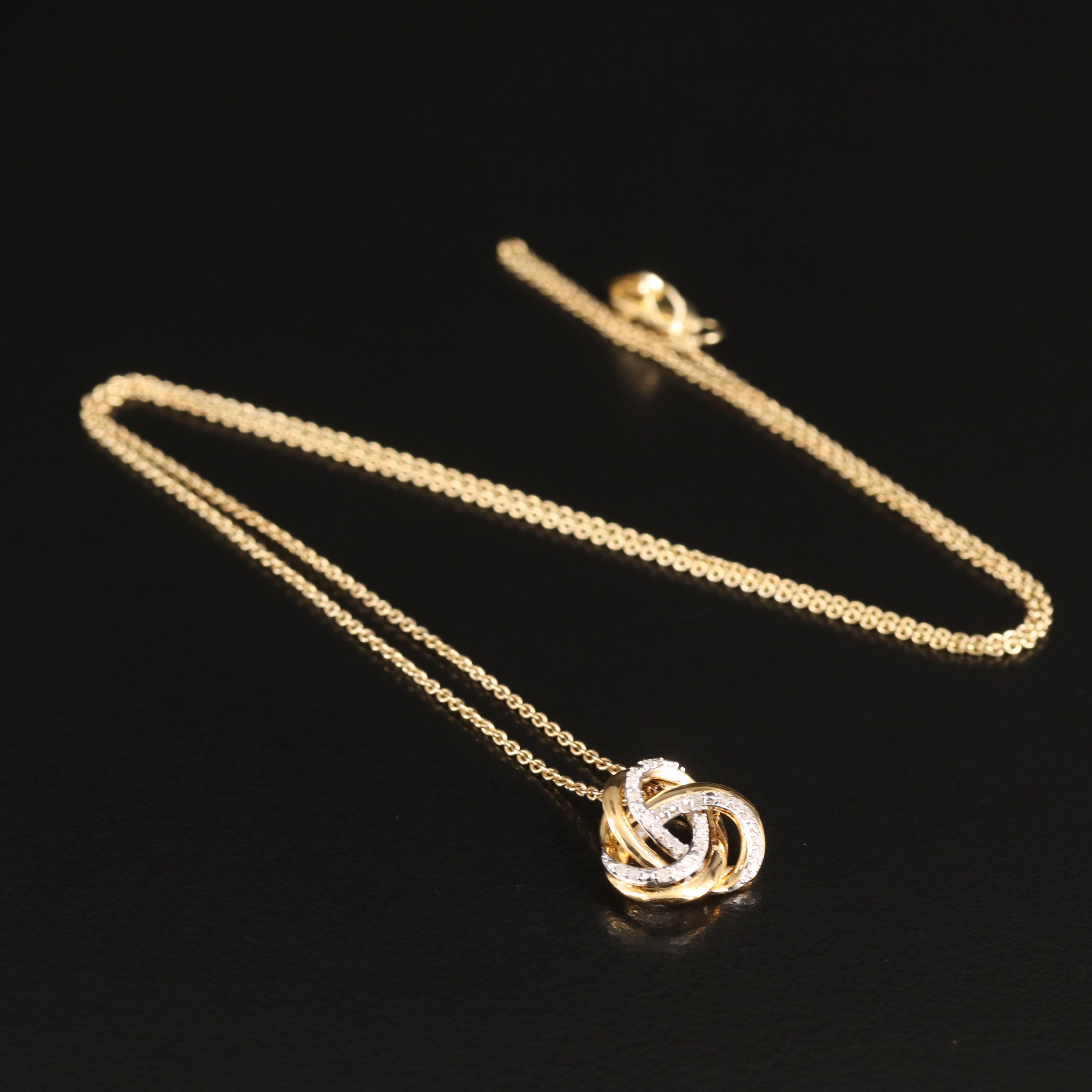 Sterling Diamond Knot Necklace