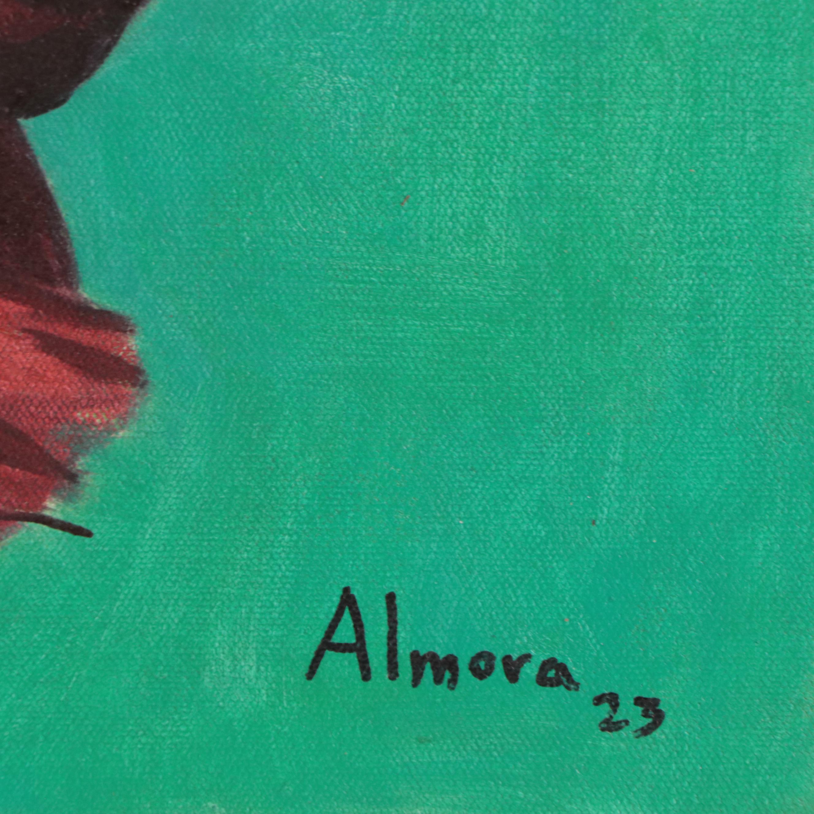 Osmel Almora Miró Oil Painting of Nude and Betta Fish "Queen of the Stars," 2022