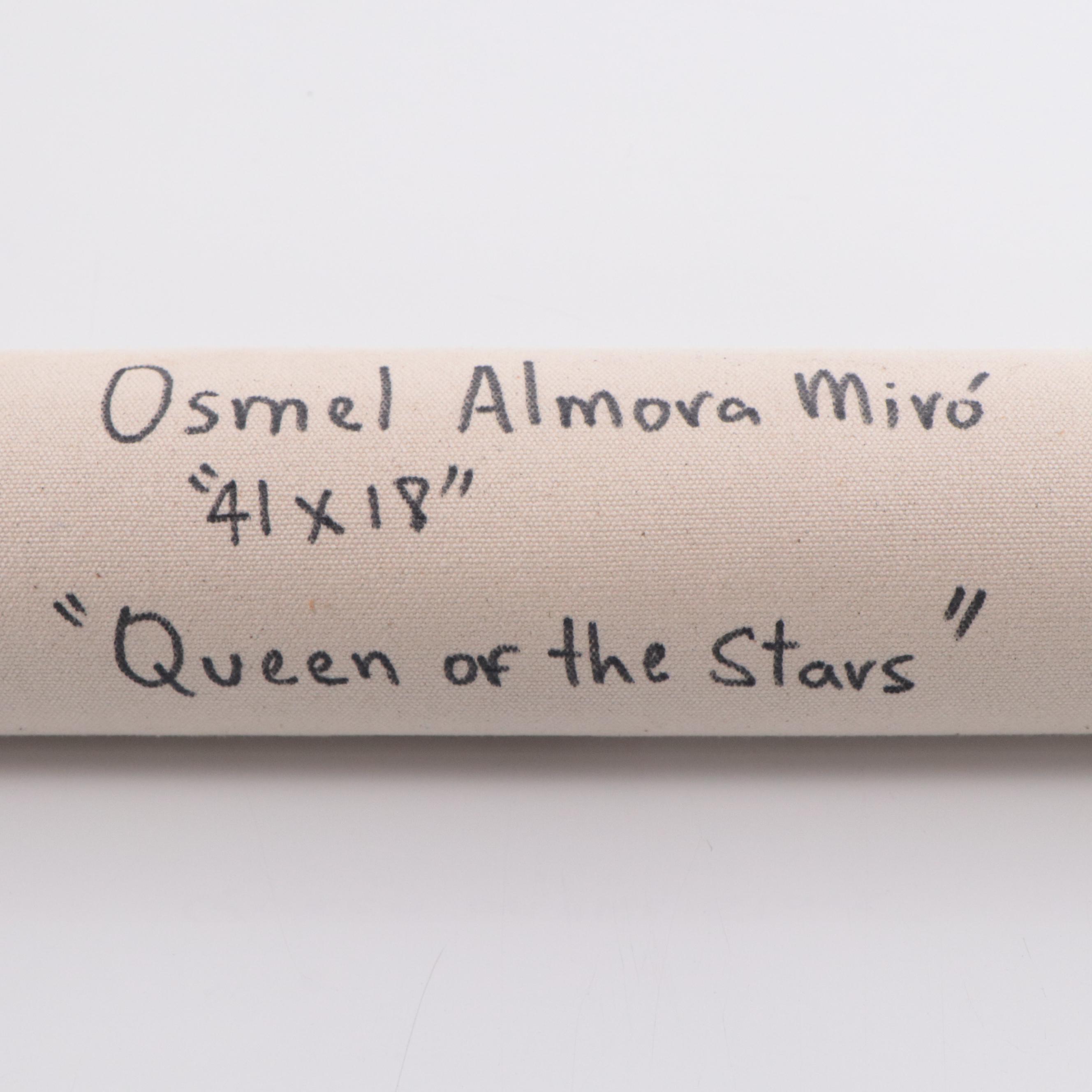 Osmel Almora Miró Oil Painting of Nude and Betta Fish "Queen of the Stars," 2022