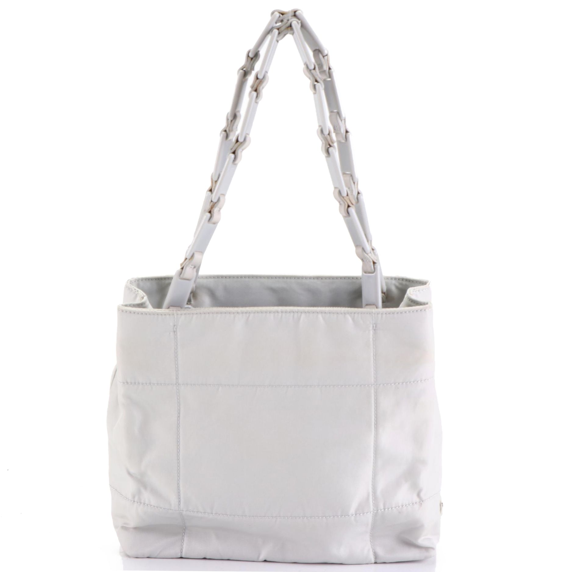 Prada Small Tote in Nylon and Leather Trim