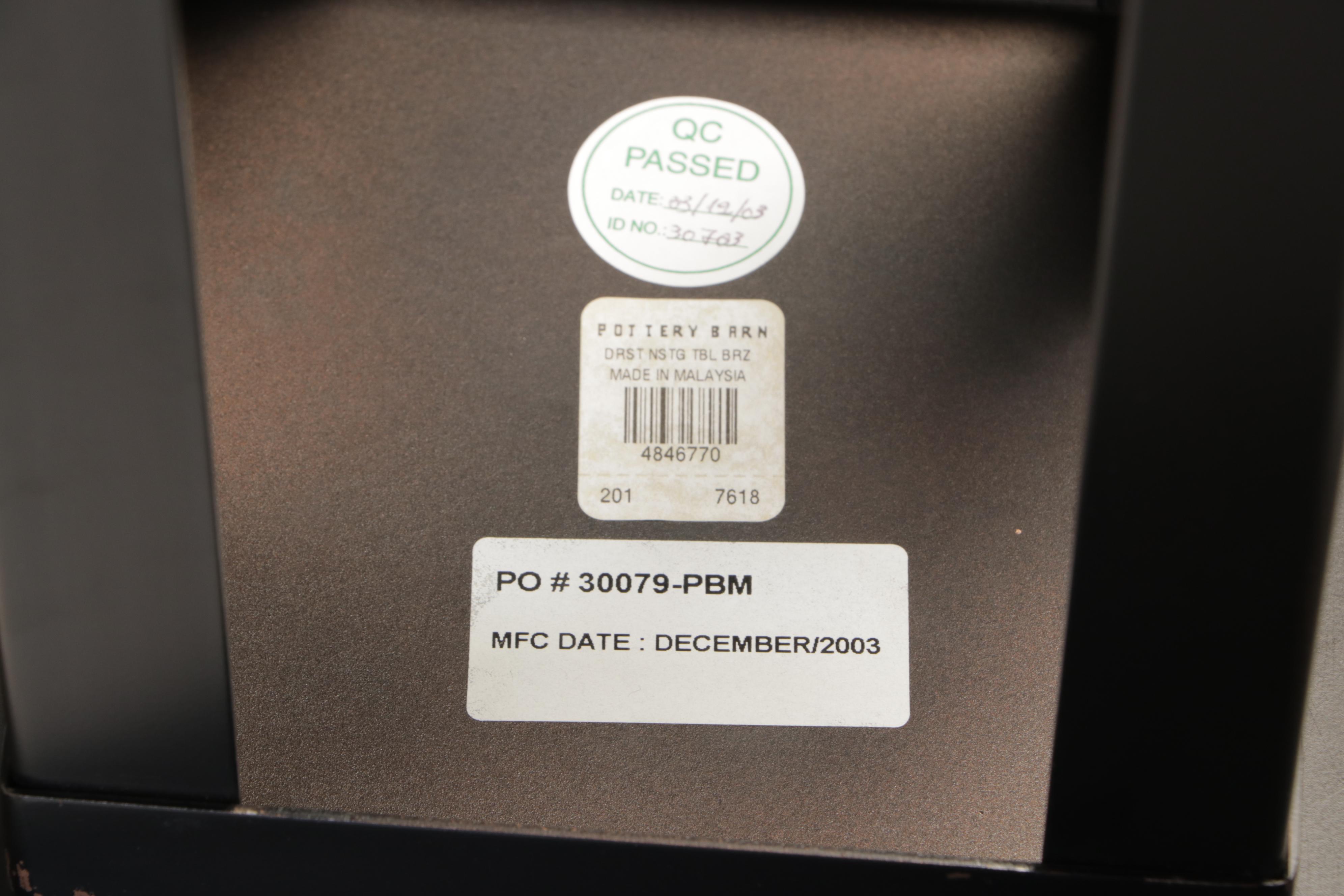 Four Pottery Barn Bronze-Patinated Metal Nesting Tables