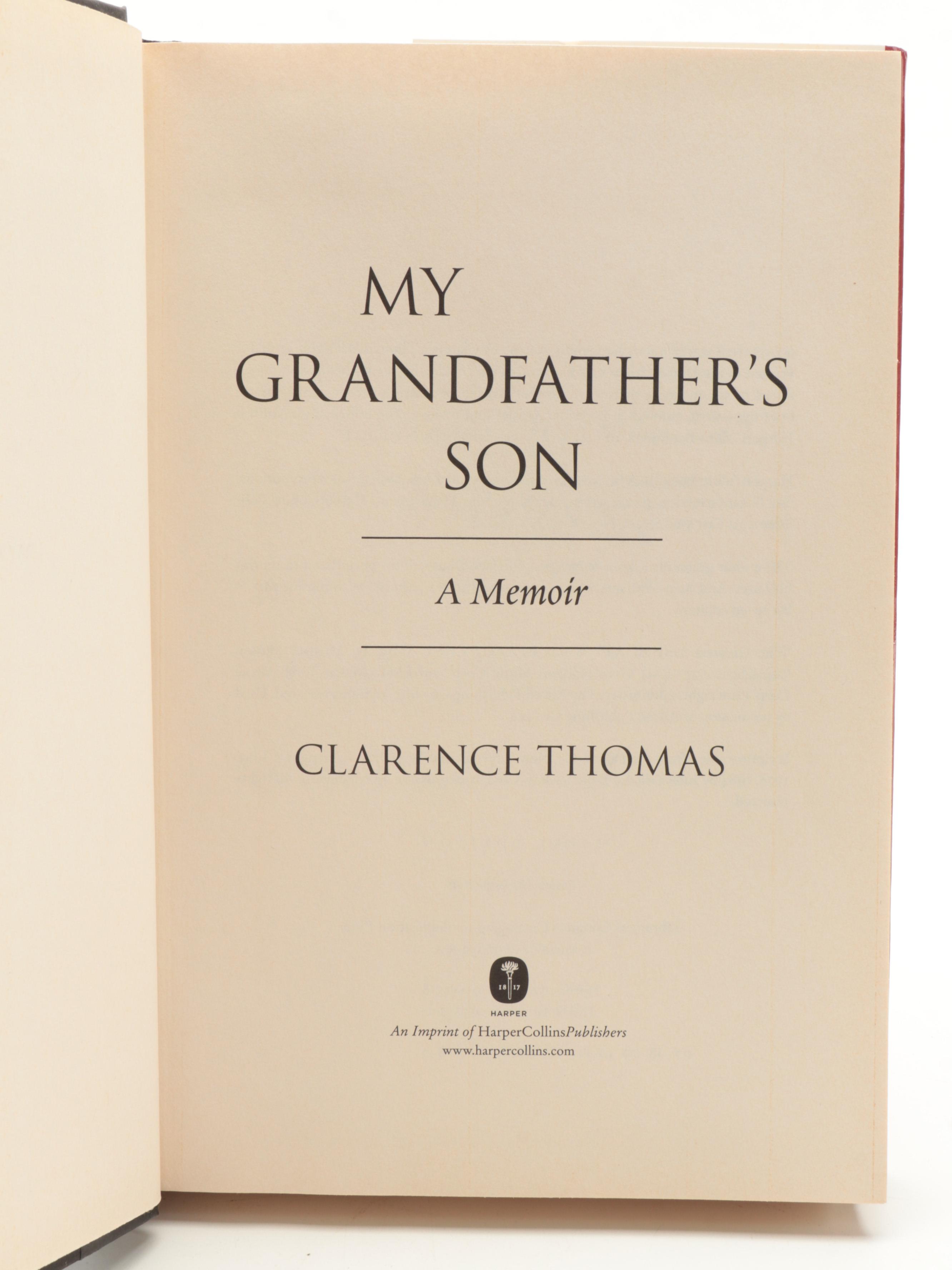 Signed Edition "My Grandfather's Son" by Supreme Court Justice Clarence Thomas