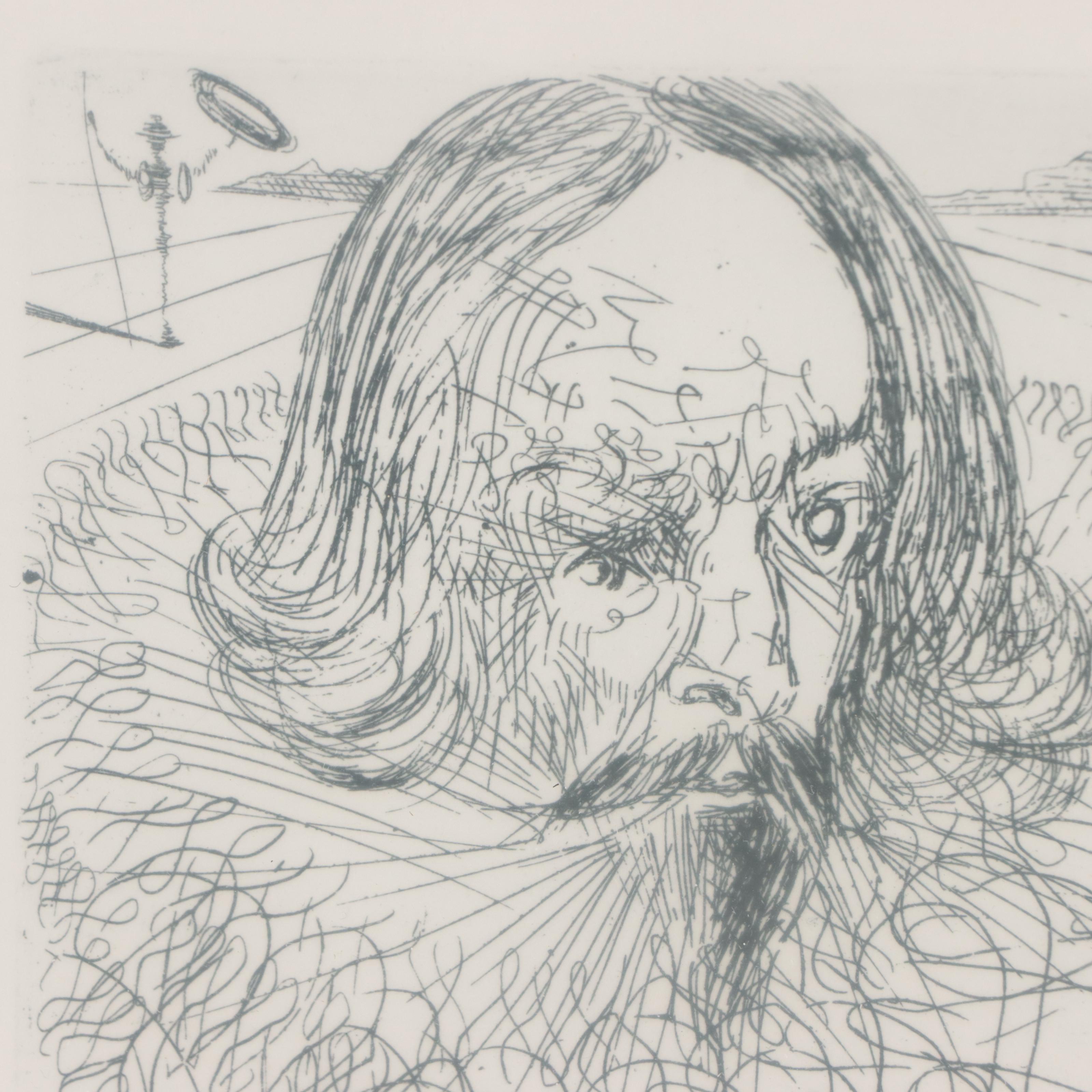 Salvador Dalí Restrike Etching "Cervantes"