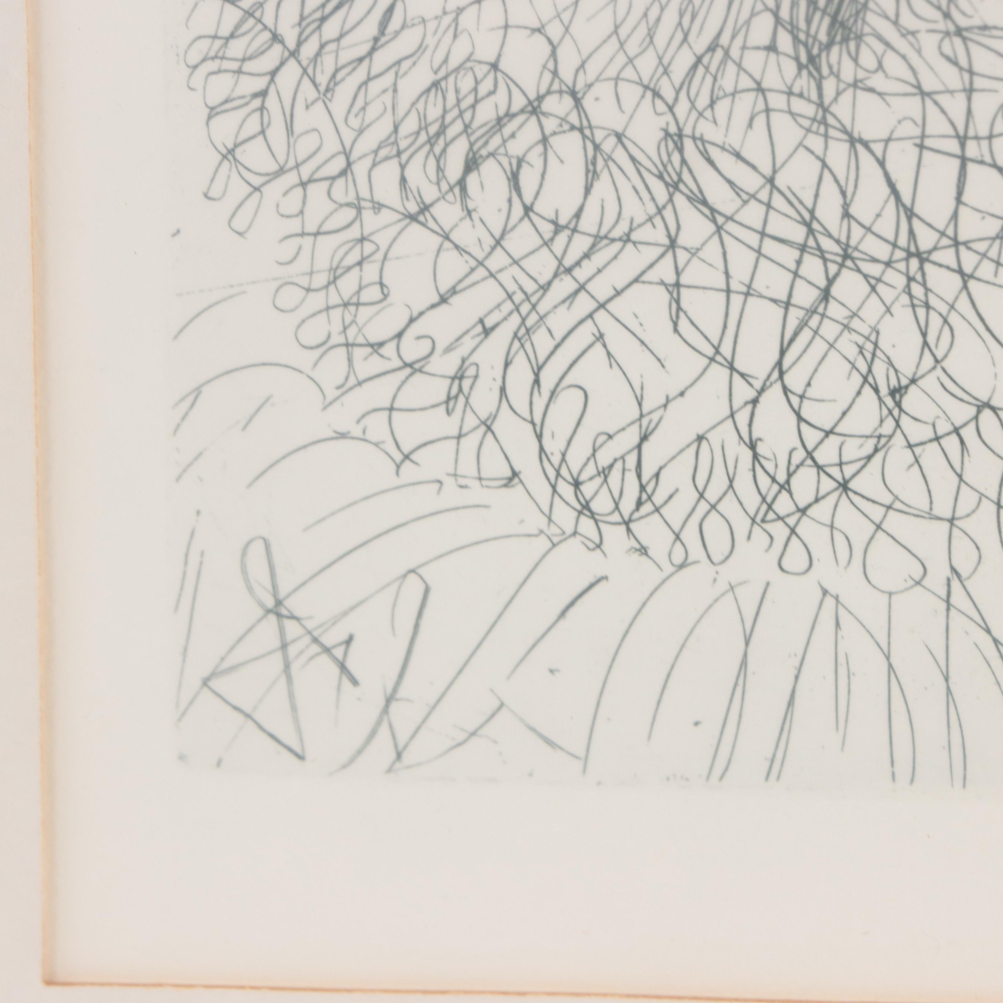 Salvador Dalí Restrike Etching "Cervantes"