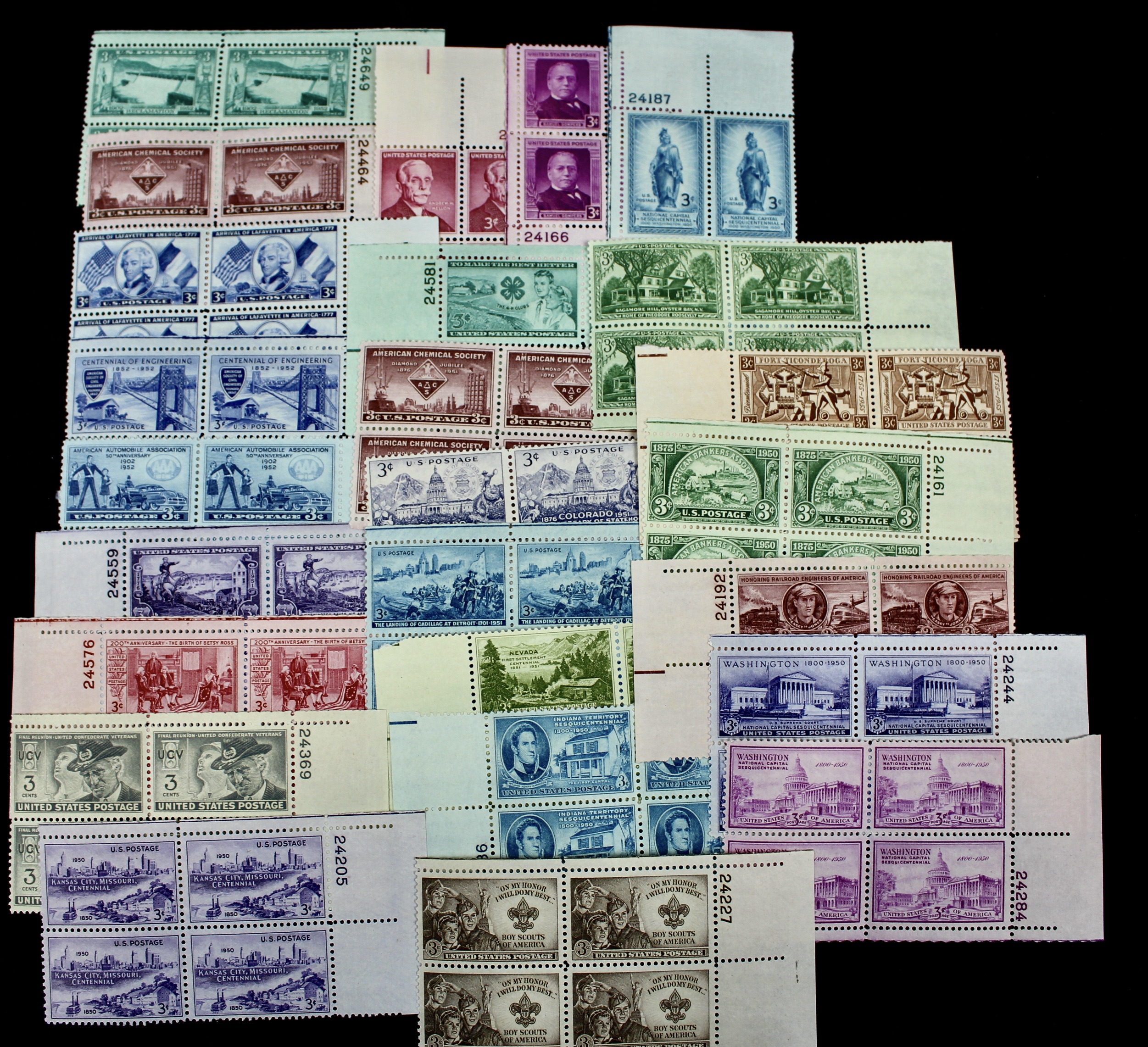 1,250 U.S. Postage Stamp Plate Blocks
