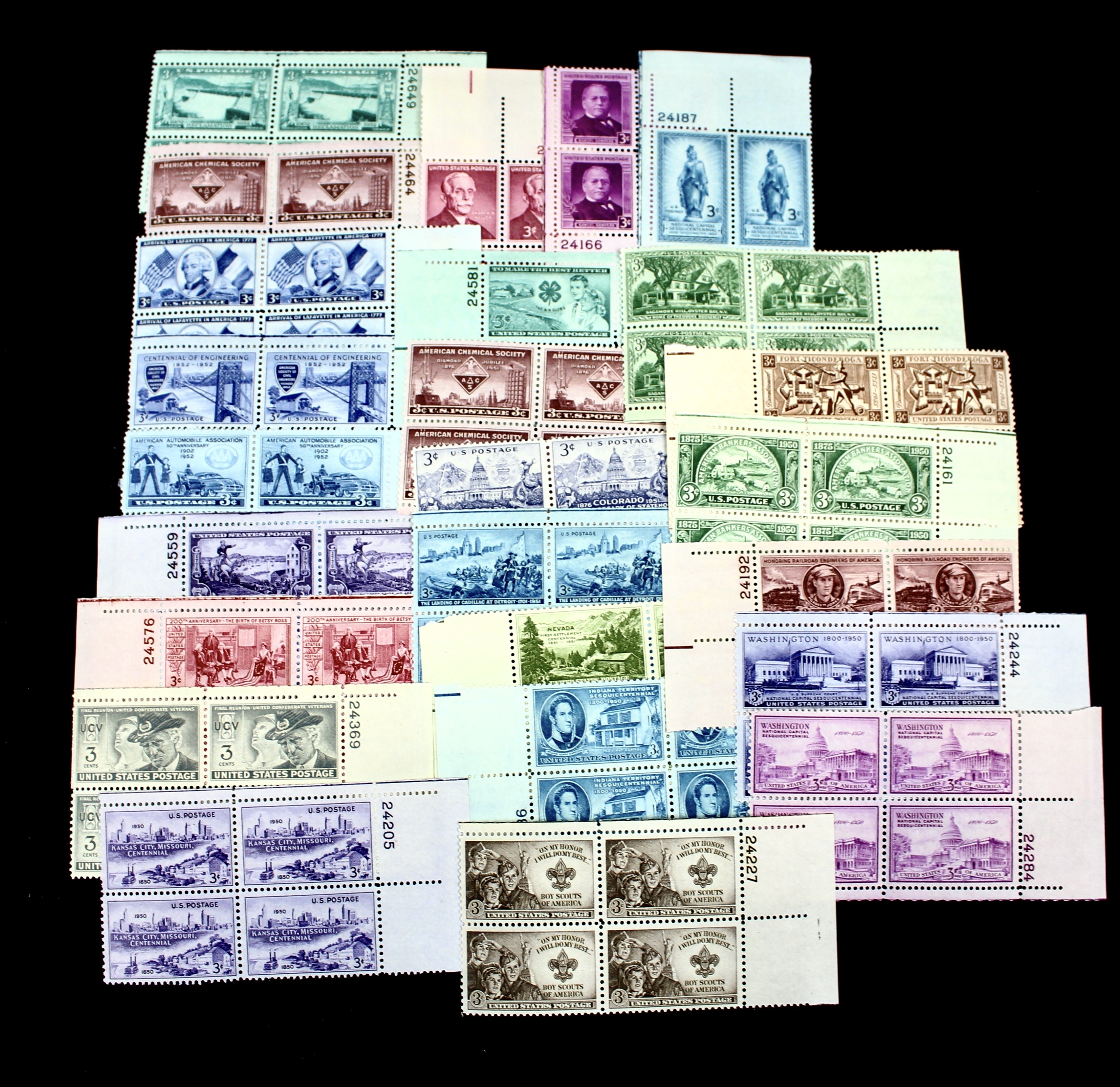 1,250 U.S. Postage Stamp Plate Blocks