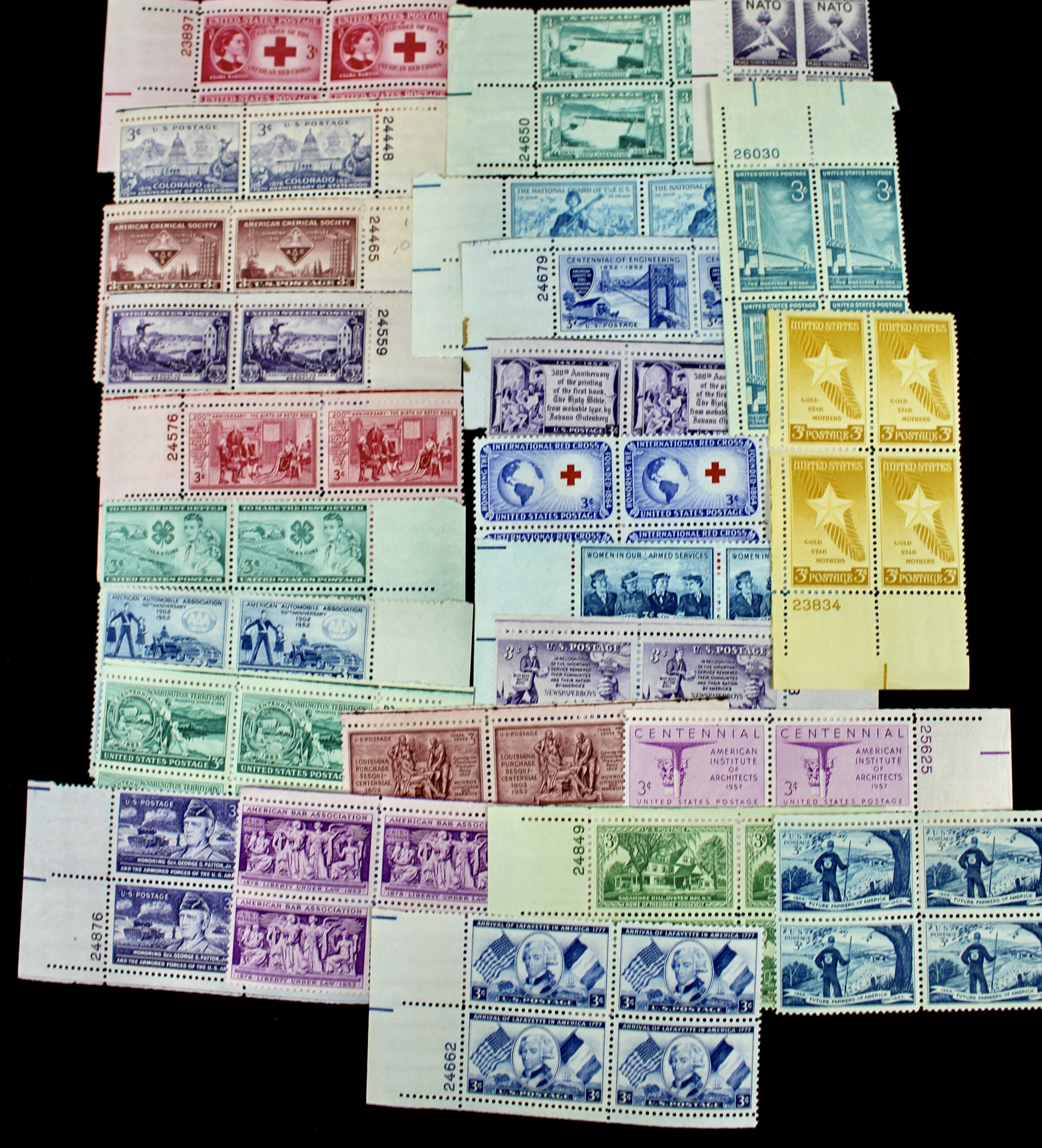 1,250 U.S. Postage Stamp Plate Blocks