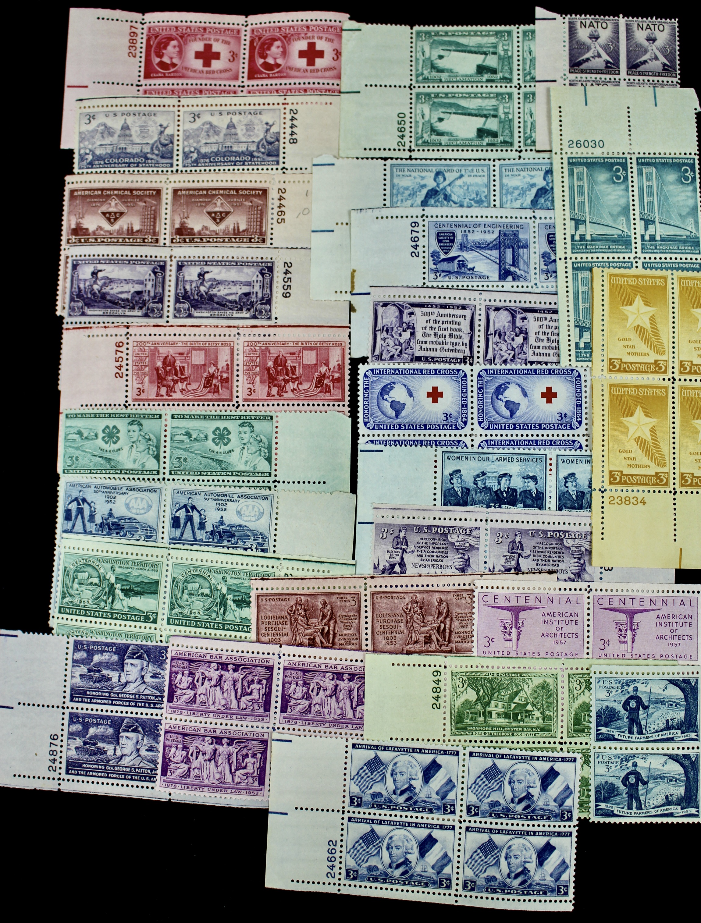 1,250 U.S. Postage Stamp Plate Blocks