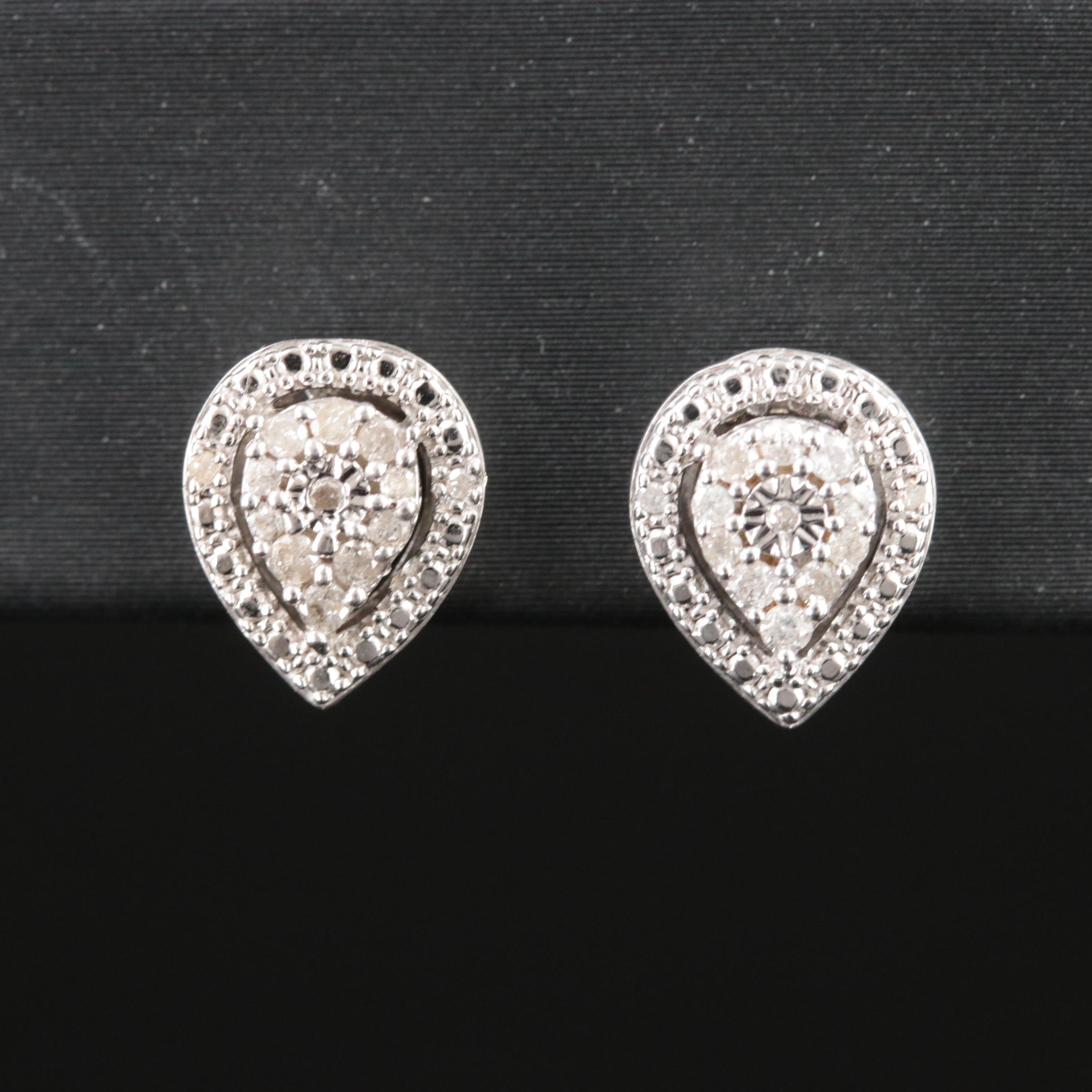 Sterling Diamond Earrings