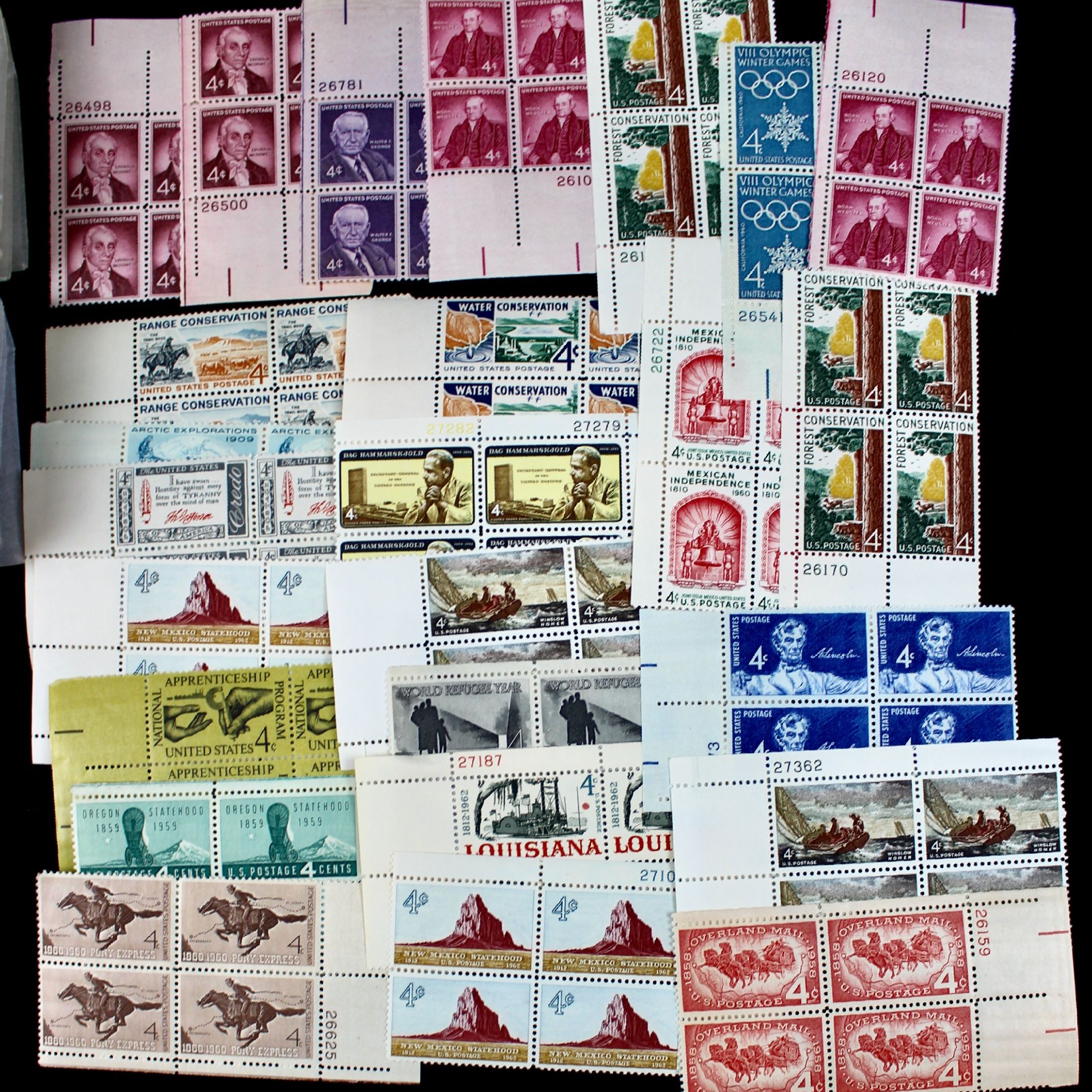 1,250 U.S. Postage Stamp Plate Blocks