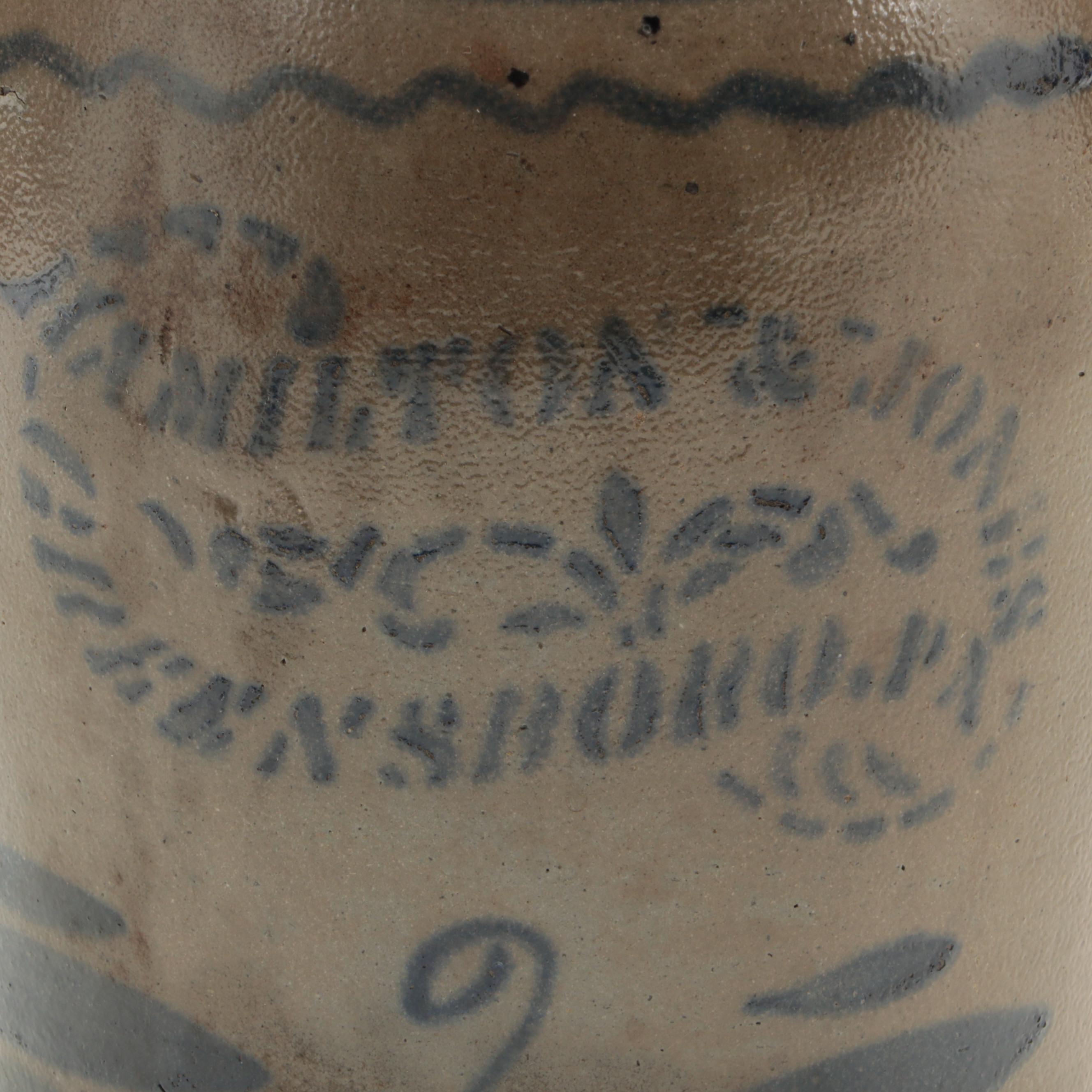 Hamilton & Jones of Pennsylvania Two-Gallon Salt Glazed Stoneware Crock