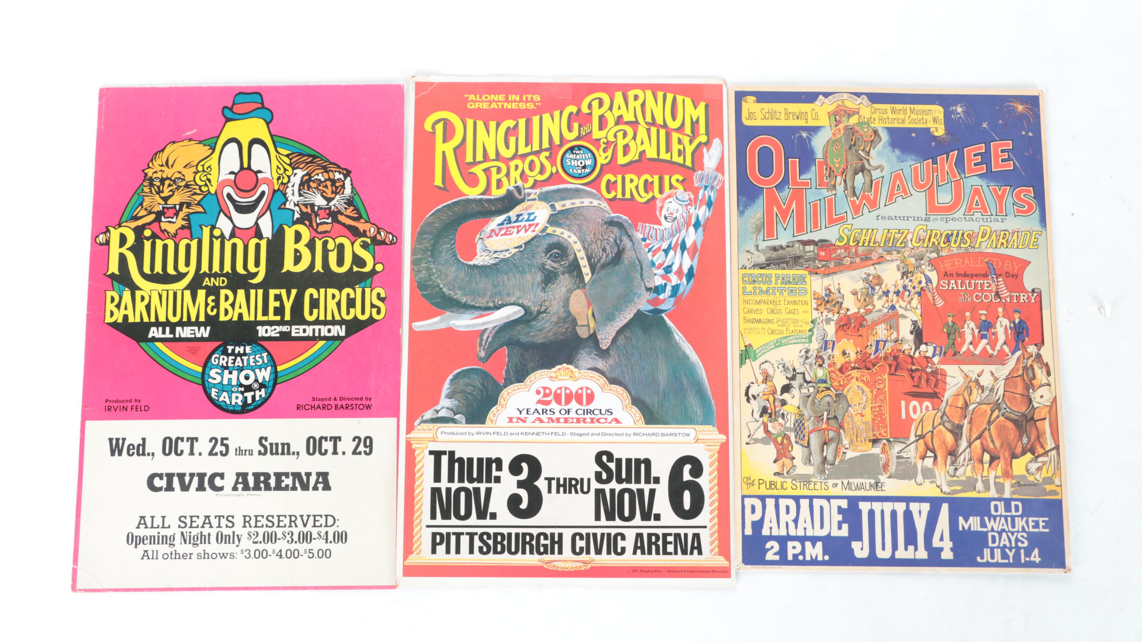 Ringling Bros, Franzen Bros with Other Circus Posters, Coloring Books and More