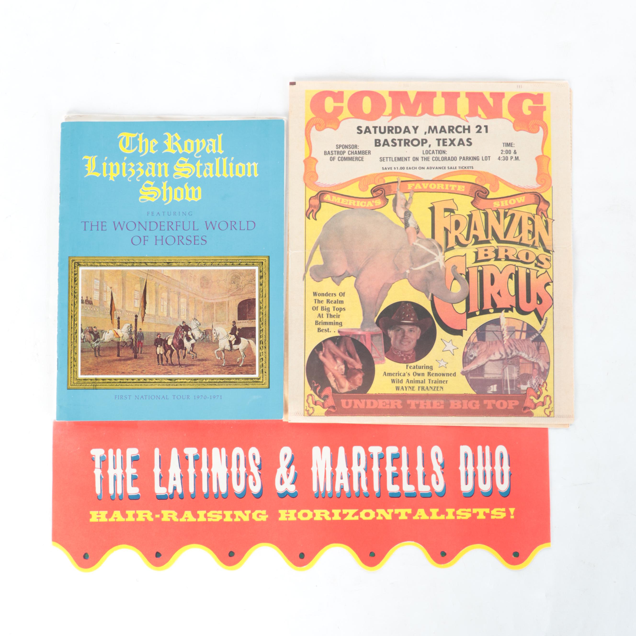 Ringling Bros, Franzen Bros with Other Circus Posters, Coloring Books and More