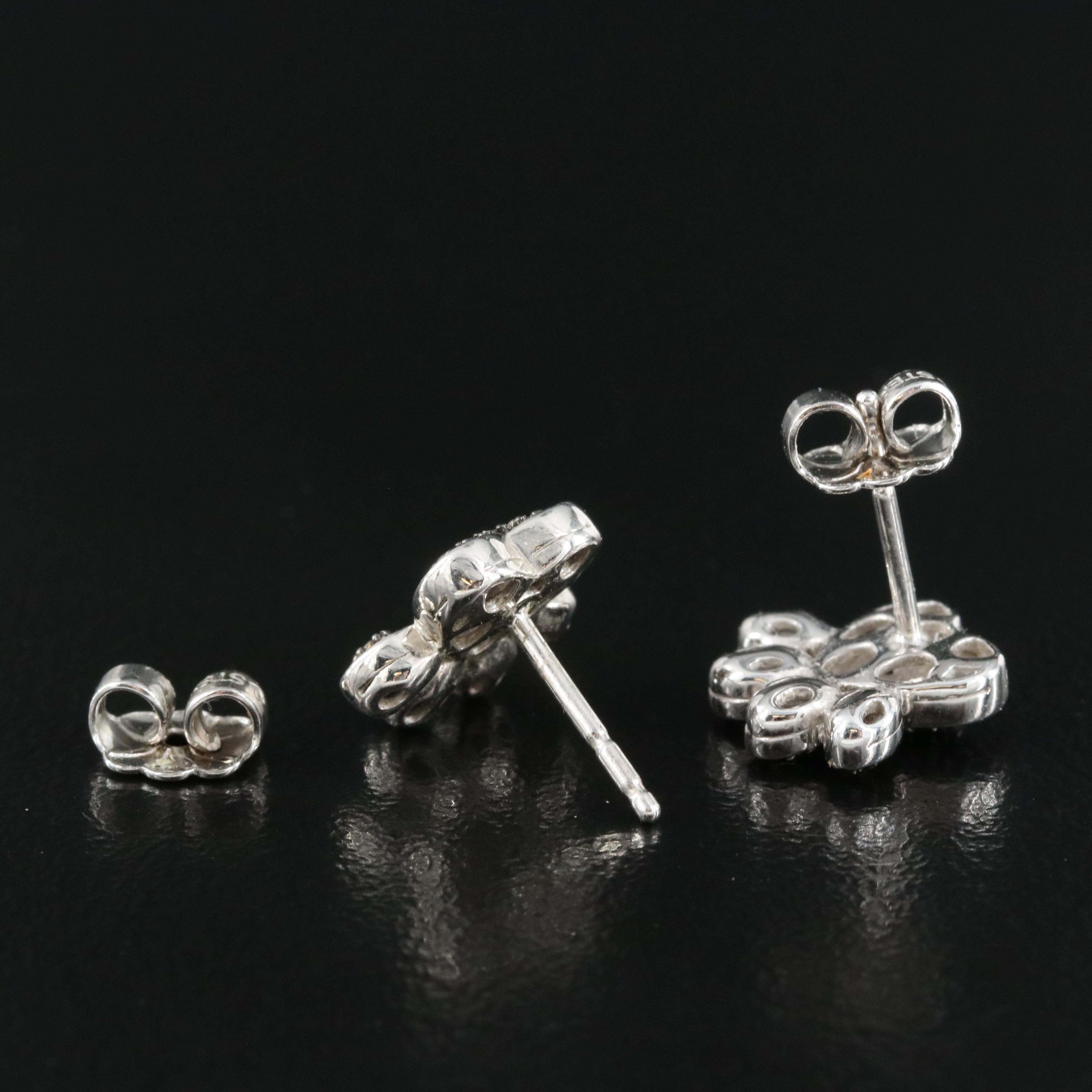 Sterling Diamond Paw Prints Earrings