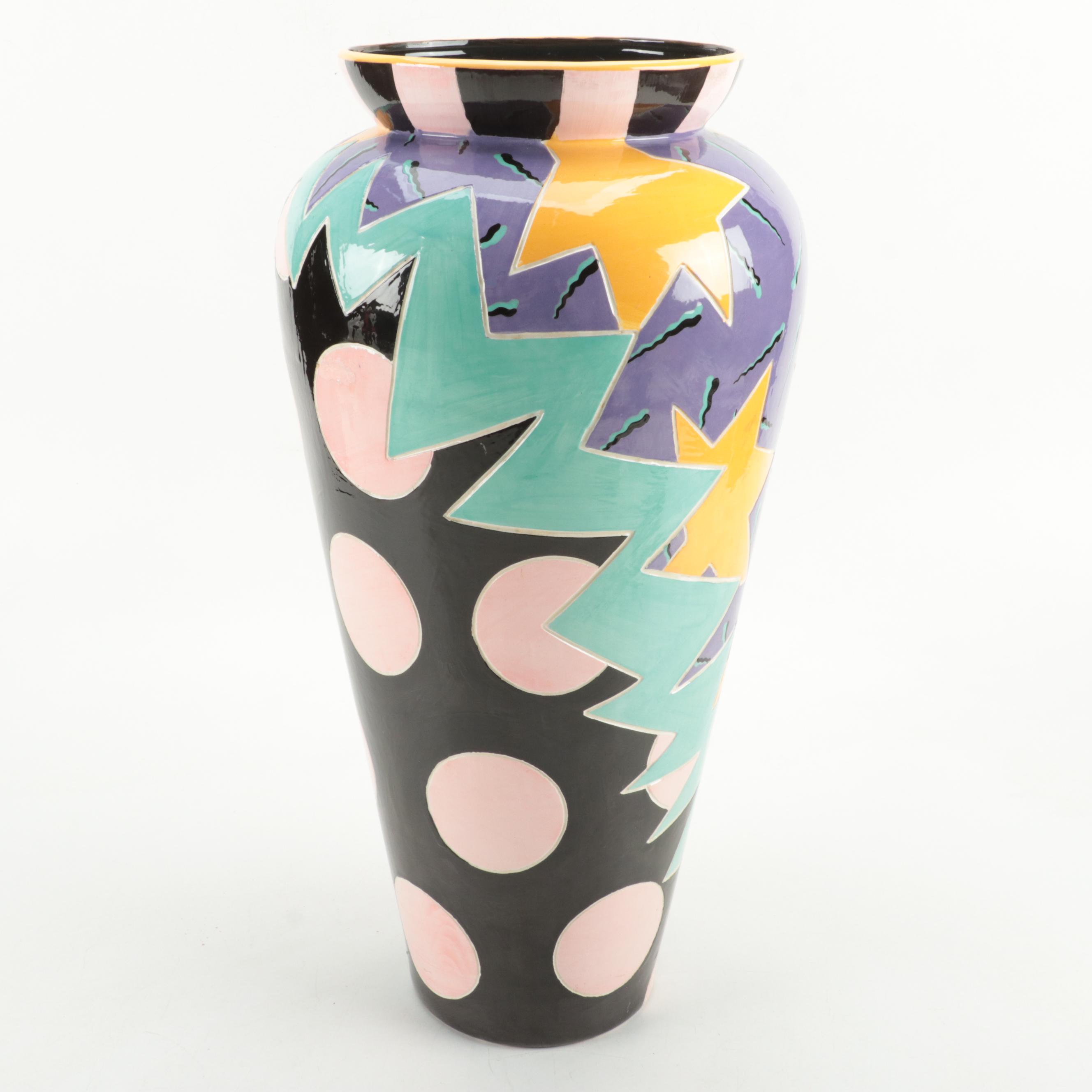 Memphis Style Art Pottery Vase
