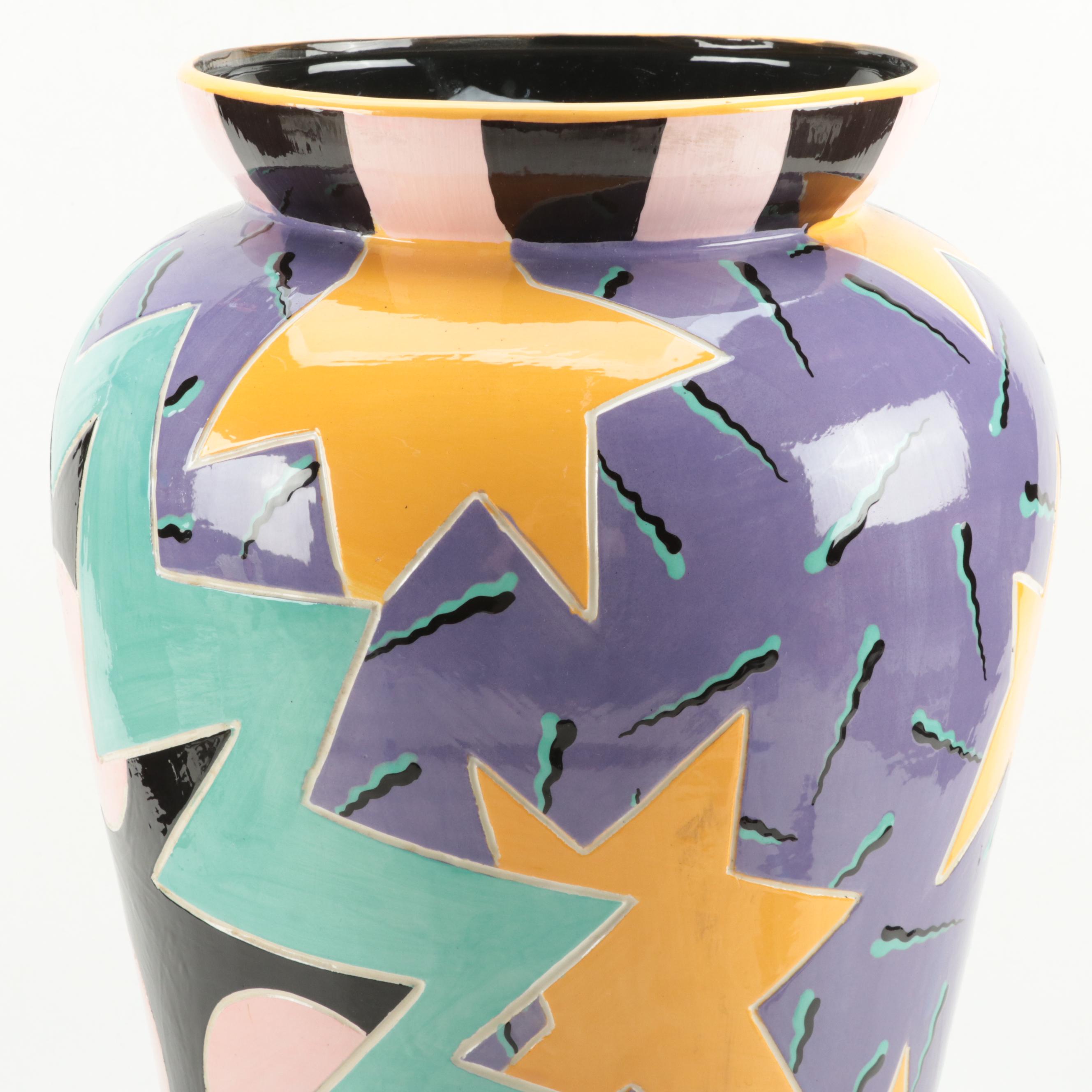 Memphis Style Art Pottery Vase